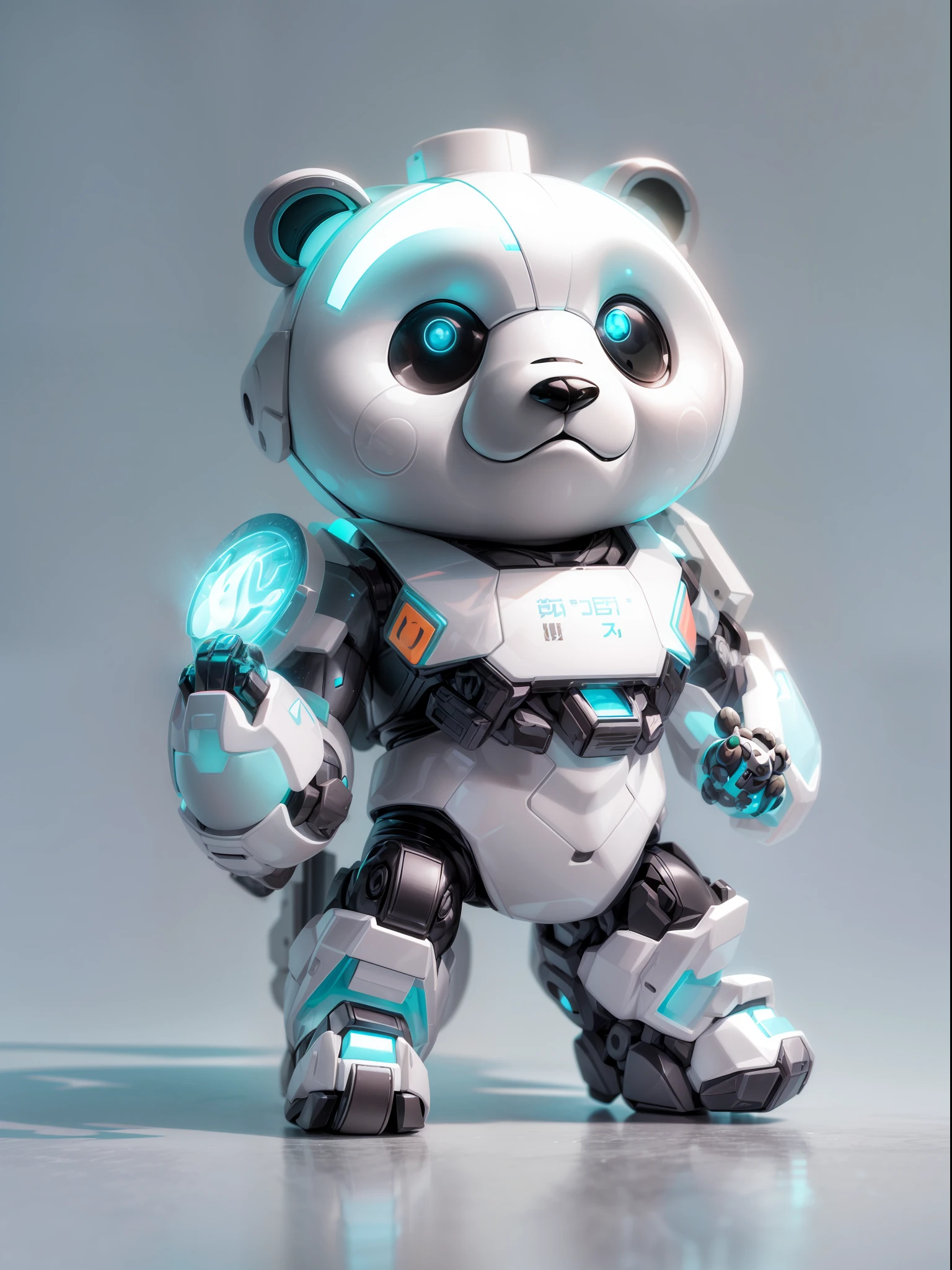 (Blind box toy style:1.2), (Full body shot) , 1 Transparent and cute giant panda, Plastic mech,cyber punk perssonage, dreamy glow, Clean, White background, ( Global illumination, Ray traching, hdr, unreal render,reasonable design, high detal, Masterpiece, Best quality, hyper HD, Cinematic lighting)