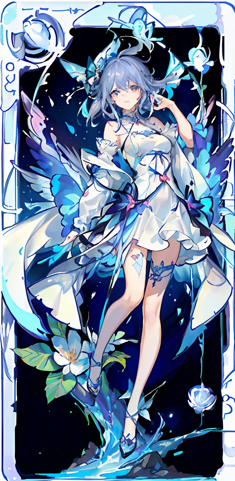 (the golden ratio:1.2),(Rose graffiti:1.2),(Fault color:1.3),[(White background:1.4)::10],(full bodyesbian:1.2),(ultradetailed:1.3),(Paper:1.2),(faeries:1.6),(Fairy wings:1.2),full bodyesbian,Dangling,(mizore:1.2),(Butterfly hair ornaments),(Floral hair ornaments:1.0)),(Colorful cocktail dress:1.0)+(Loose-fitting sleeved jacket:1.3)+(Fluttering colored tassels and ribbons:1.2 ),(White stockings:1.2),(Colored ink paper flowers:1.2),(Sea of colorful flowers:1.3),(Chaotic geometry:1.3),(Negative space:0.8),(Drawing board:1.3 ), (Etheric color ink flows:1.3),(Pink Long Hair:1.0)
