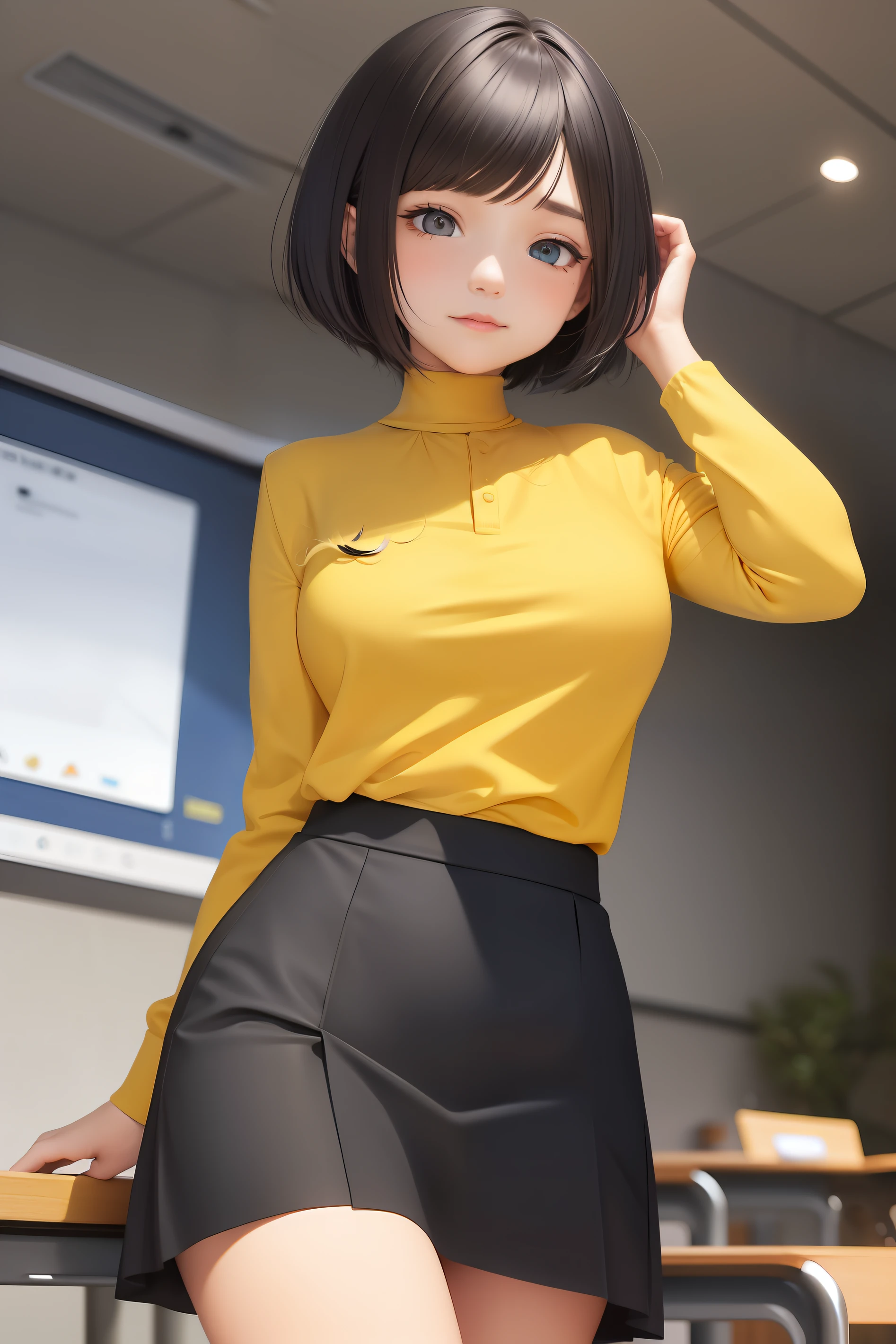 girl with short white hair