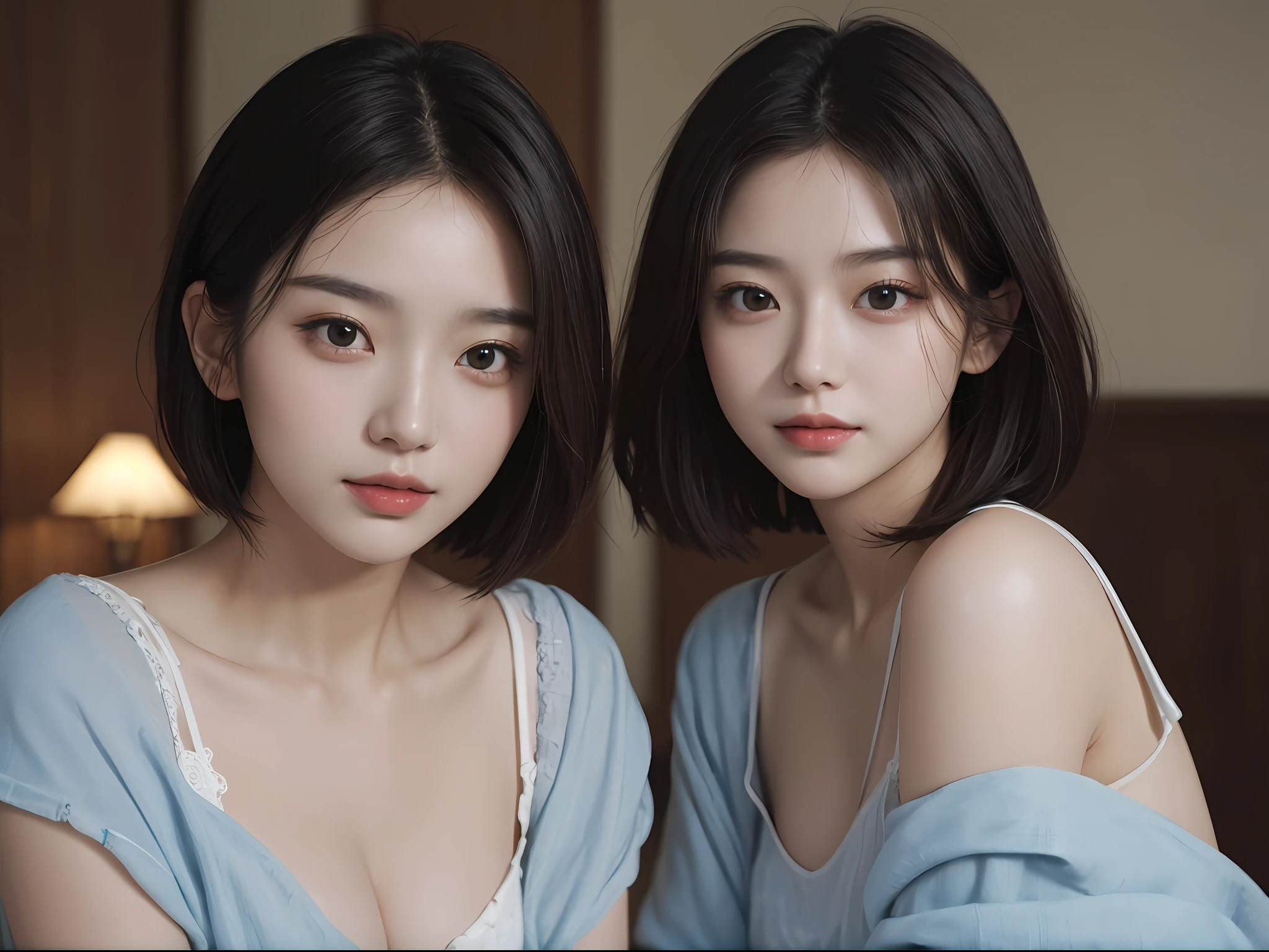 masterpiece、The highest image quality、hightquality、Beautuful Women、japanes、Popular Korean Makeup、detaileds、Swollen eyes、A detailed eye、Detailed skin、Beautiful skins、超A high resolution、(Realistis:1.4)、very extremely beautiful、Slightly younger face、Beautiful skins、thin-waist、(A hyper-realistic)、(illustratio)、(hight resolution)、(8K)、(ighly detailed)(The best illustrations)、(beautifully detailed eyes)、(ultra-detailliert)、(wall-paper)、(详细的脸)、looking at the viewers、fine detailed、 A detailed face、pureerosfaceace_v1、a smile、Looking straight ahead、photos realistic、Bright lighting、profetional lighting、A dark-haired、(((very_short_hair)))、brightly lit room、painterly、picture frame