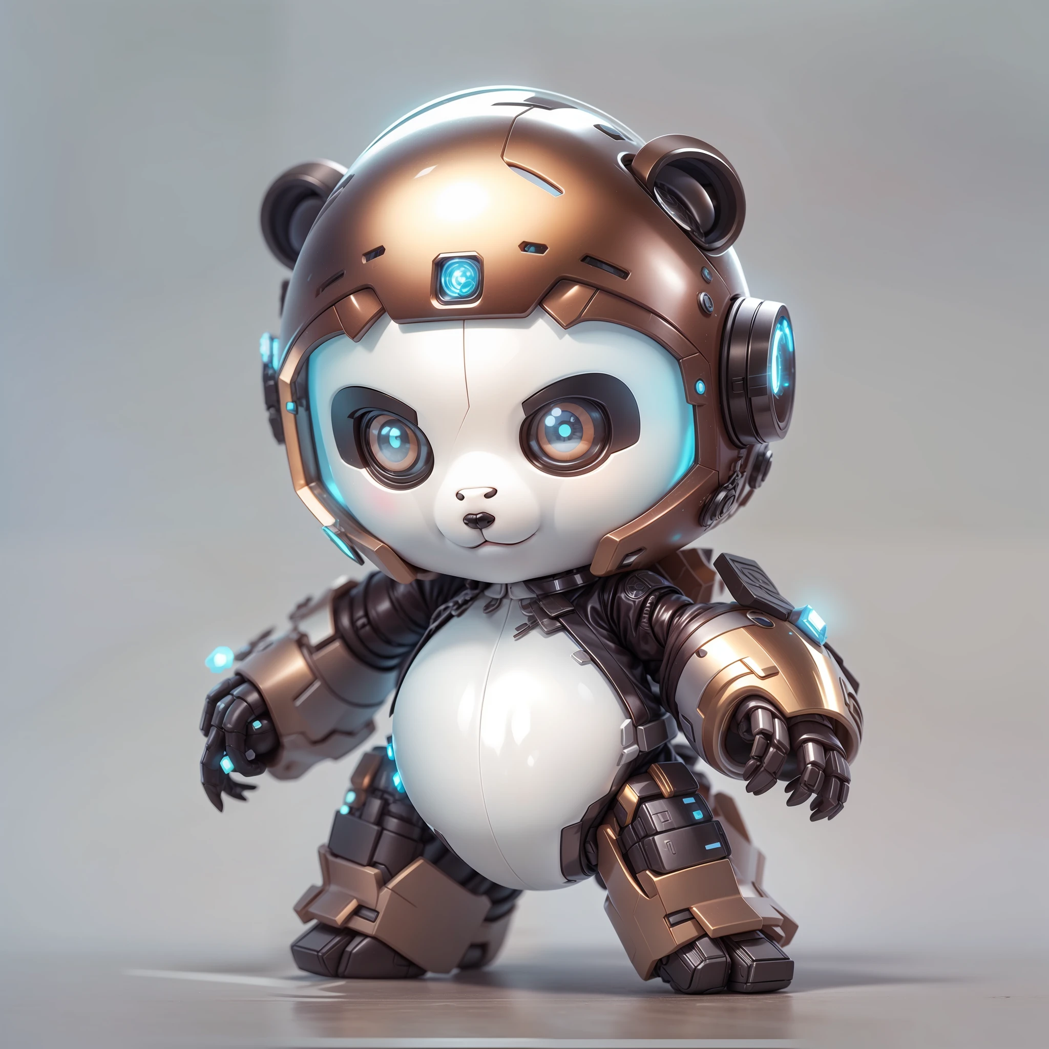 (Blind box toy style:1.2), (Full body shot) , 1 Transparent and cute giant panda, Plastic mech,cyber punk perssonage, dreamy glow, Clean, White background, ( Global illumination, Ray traching, hdr, unreal render,reasonable design, high detal, Masterpiece, Best quality, hyper HD, Cinematic lighting)