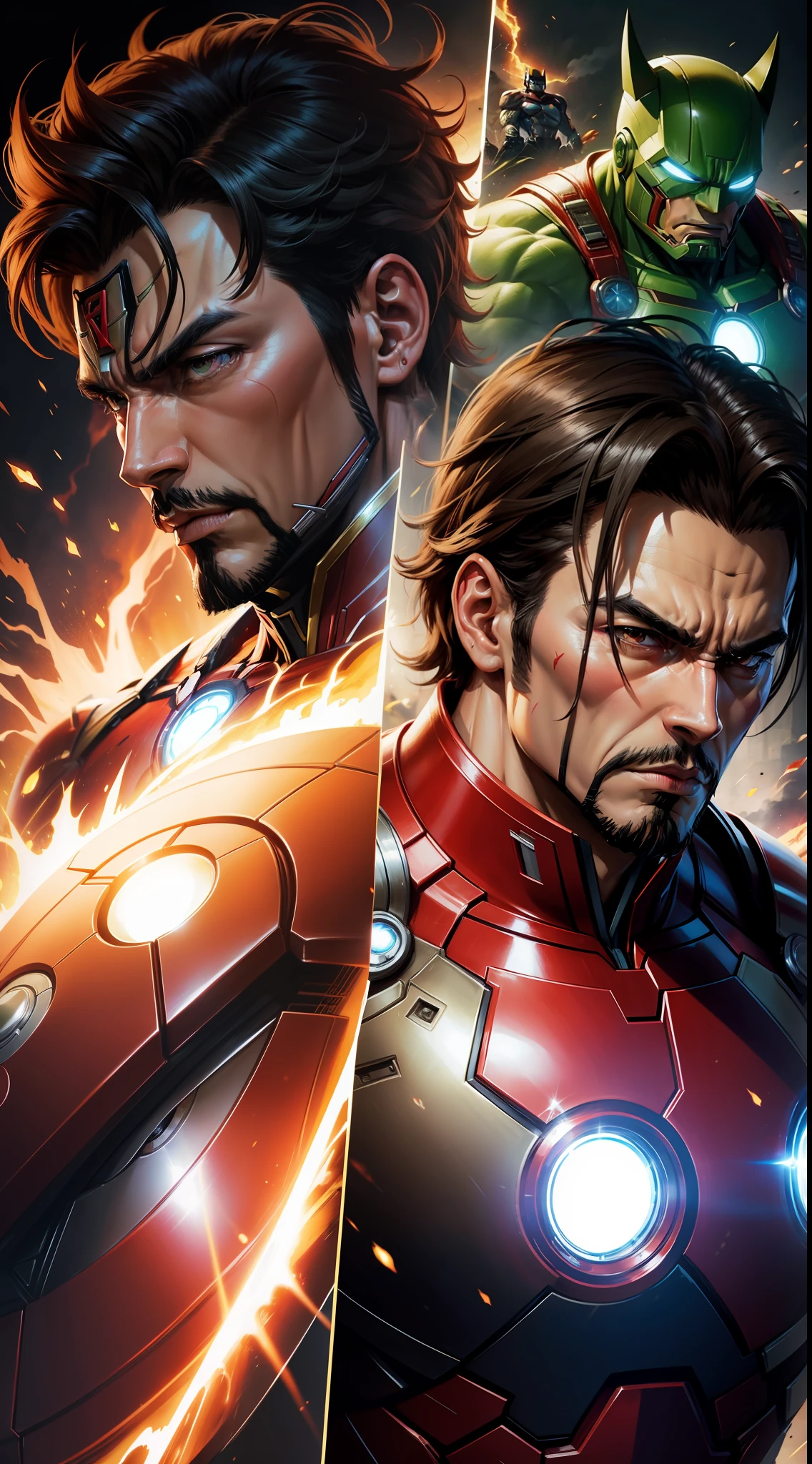 iron man batman capitan america flash hulk ryu ken iori kyo