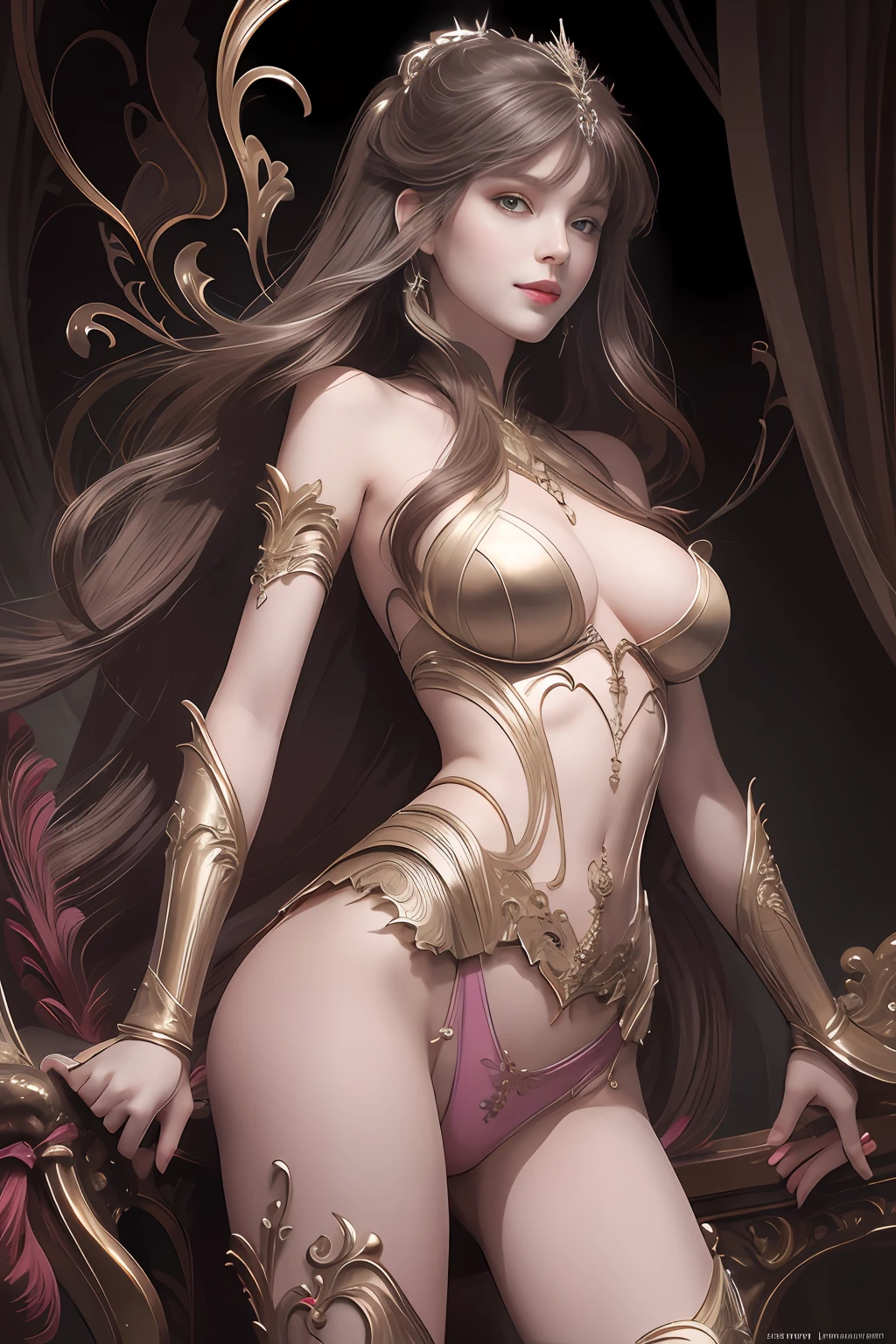 （tmasterpiece，top Quority，best qualtiy，offcial art，Beauty and aesthetics：1.2），（1girll），(ssmile:1.5)，huge tit，Big breasts Thin waist，Cocked buttocks，delicate leg，Extremely detailed，（s fractal art：1.3），Extremely colorful，Most detailed