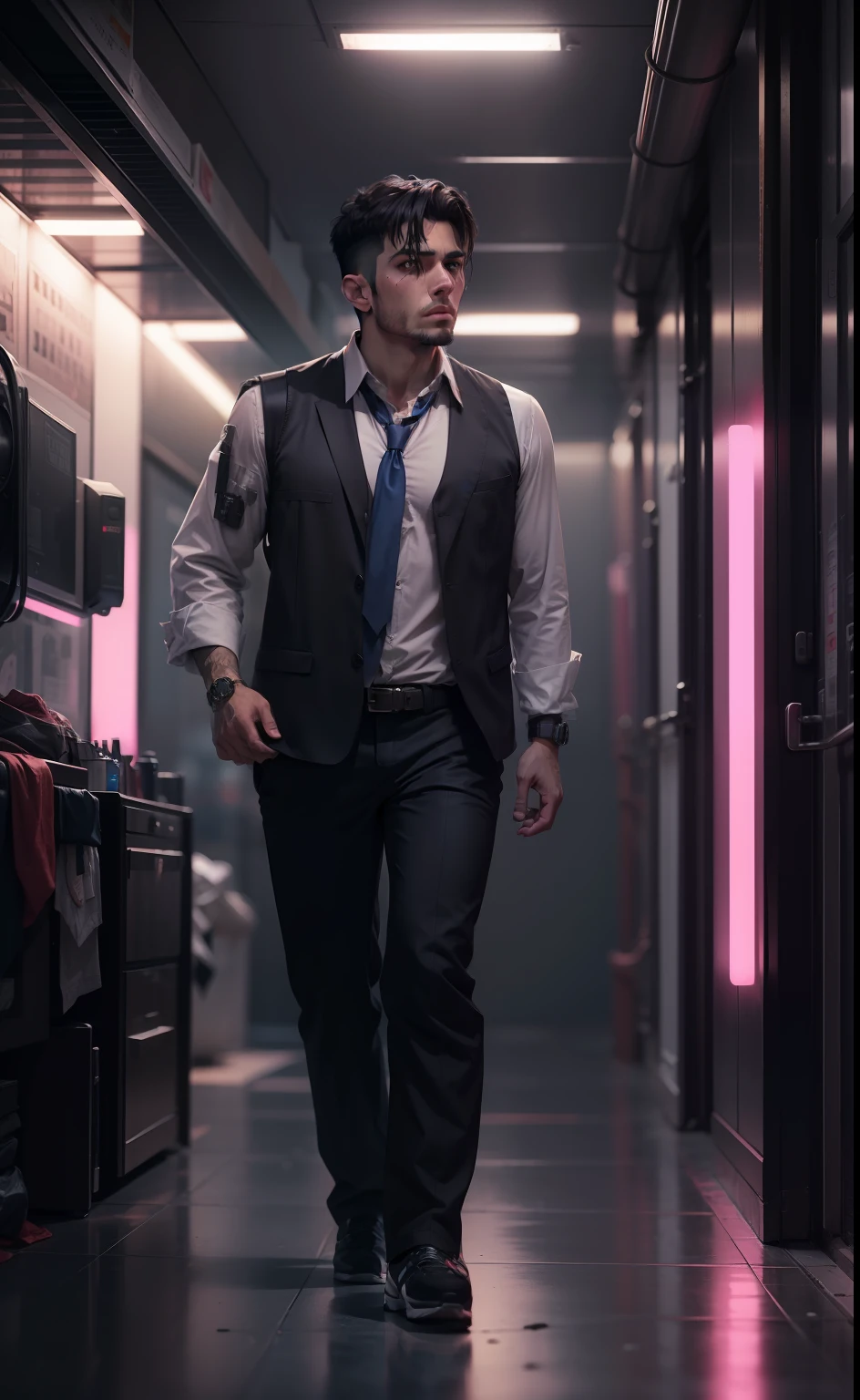 Change background cyberpunk handsome boy, realistic face, 8k