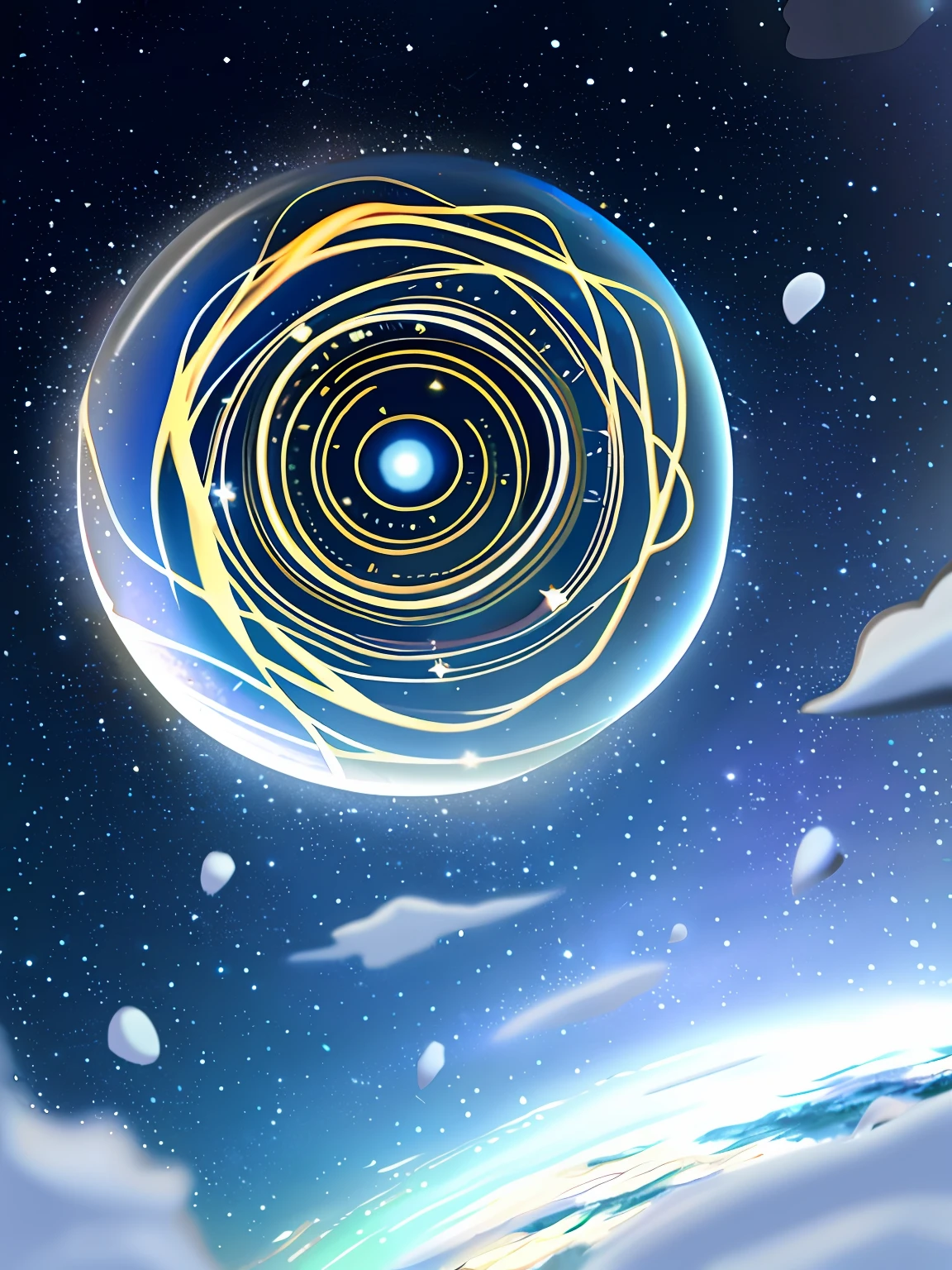 kosmos，nigh sky，As estrelas，airbubble，Rain or shine，Details are grayed out，Elaborate Eyes