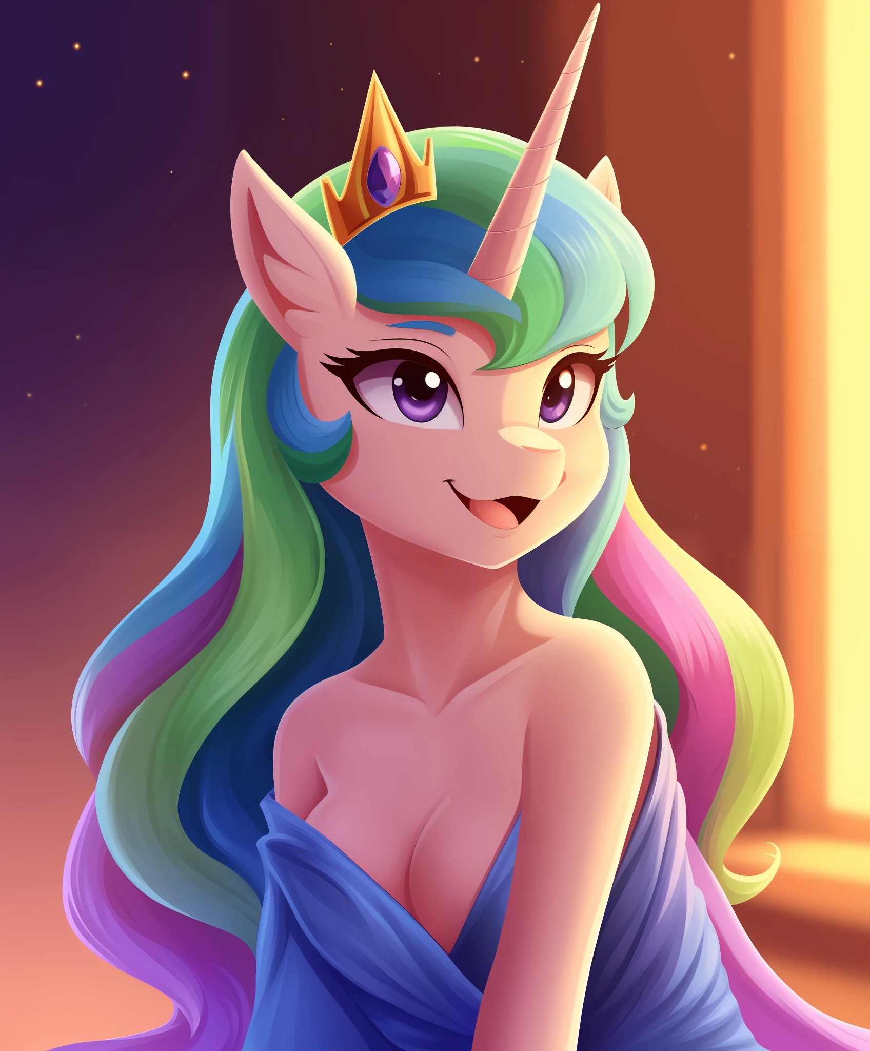 derpibooru, princess celestia, solo, show accurate, vector, very beautiful, best quality, perfect anatomy, fluff, (body fur), masterpiece, (digital painting, soft shading,, warm lighting), cute,