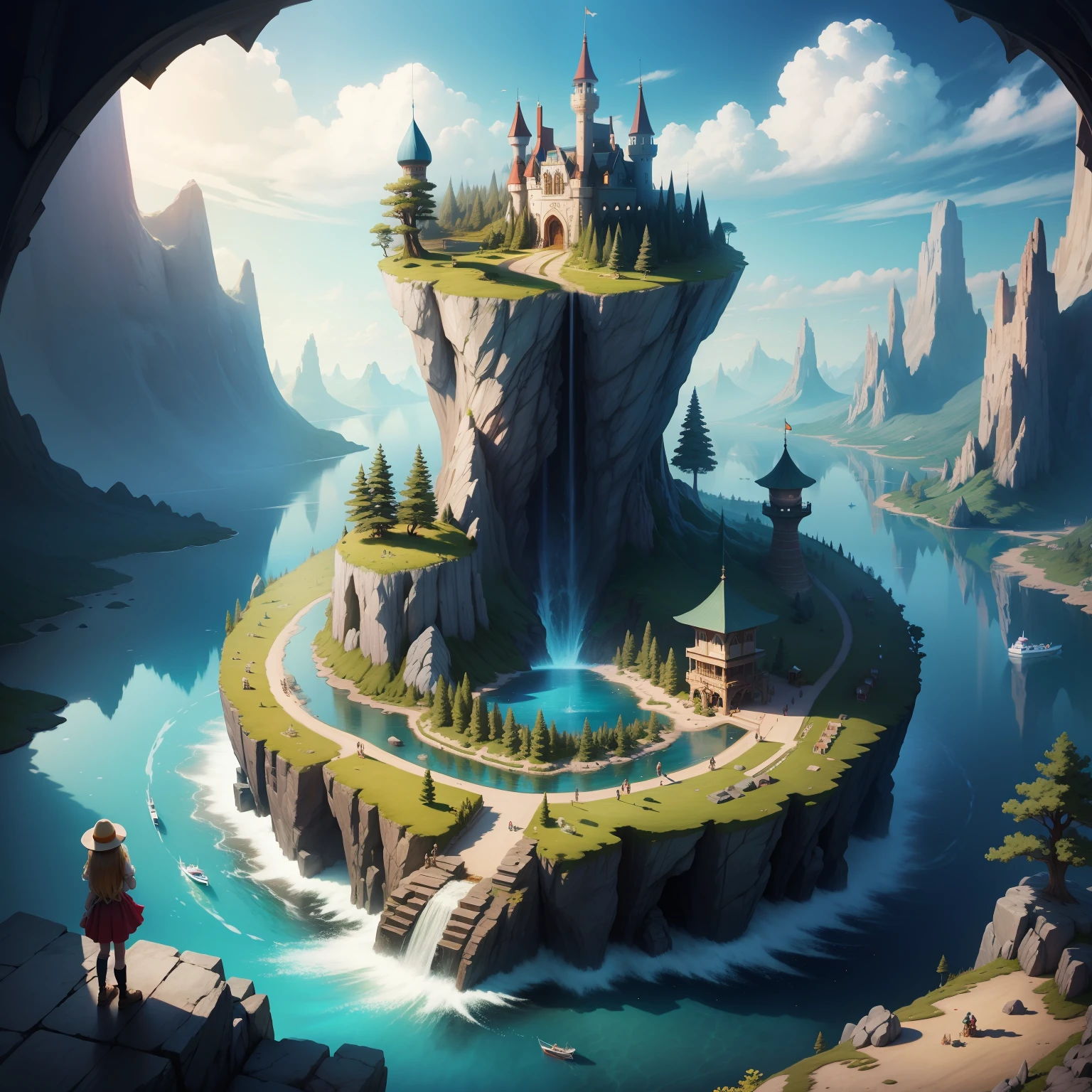 Wonderland Island with Dreamlike True Non-Real Light Dream Scene