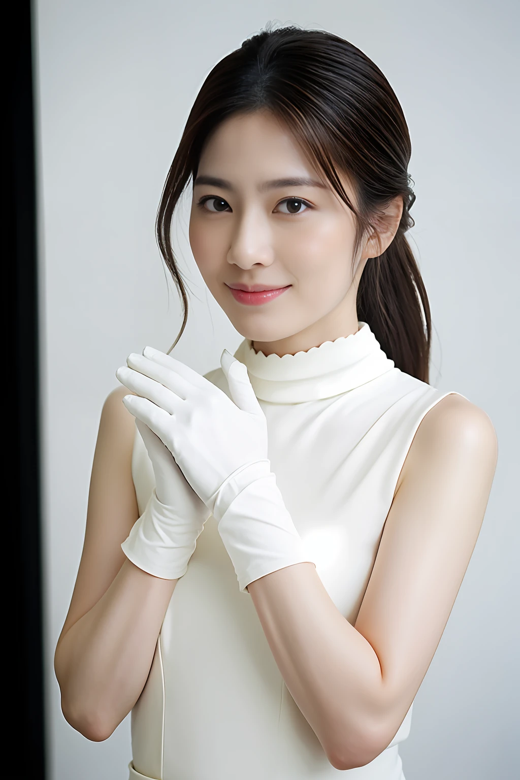 (top-quality、超A high resolution:1.2) (Glossy、Companion style:1.1)(White Gloves) Event Venues､Photos of beautiful Japan women