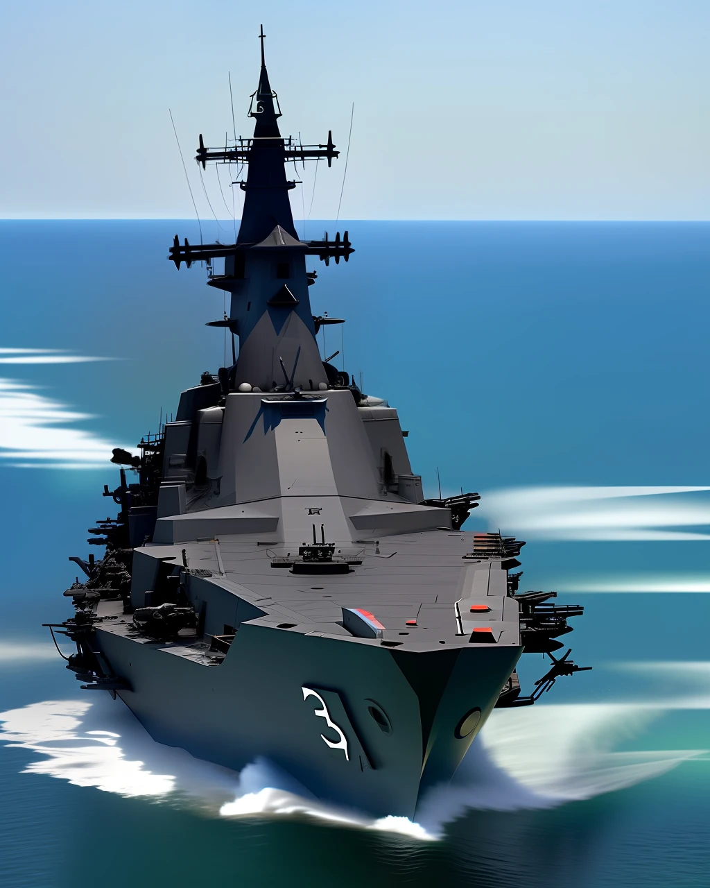 battleship，the sea，Slender，heavily armored，cannon fire