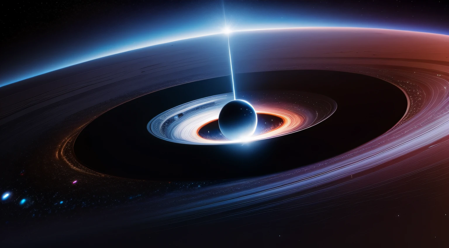 In a starry universe, a black hole is diluting other planets
