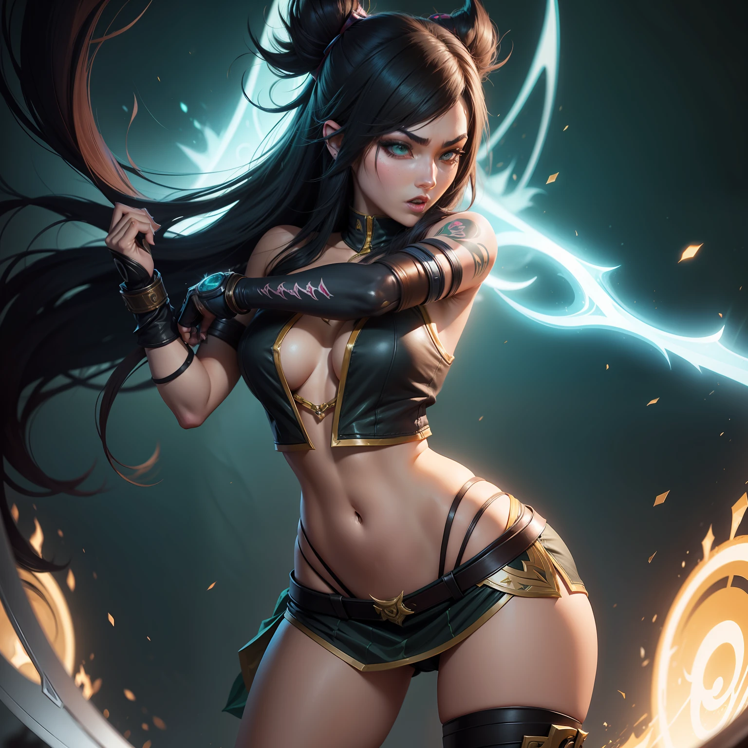 League of Legends Akali clasped her lower body,Erotic emoticons