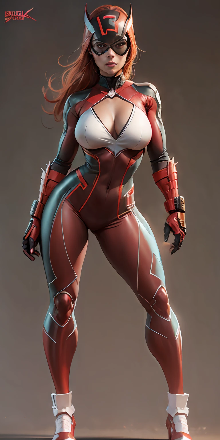 female Daredevil from Marvel, big breasts, frontal, full-length, looking at the camera, facing the audience, standing pose, Hell's Kitchen background, three-dimensional light, detailed full-body concept, sleek digital concept art, beautiful full-body concept art, art trend, CGsociety full-length,