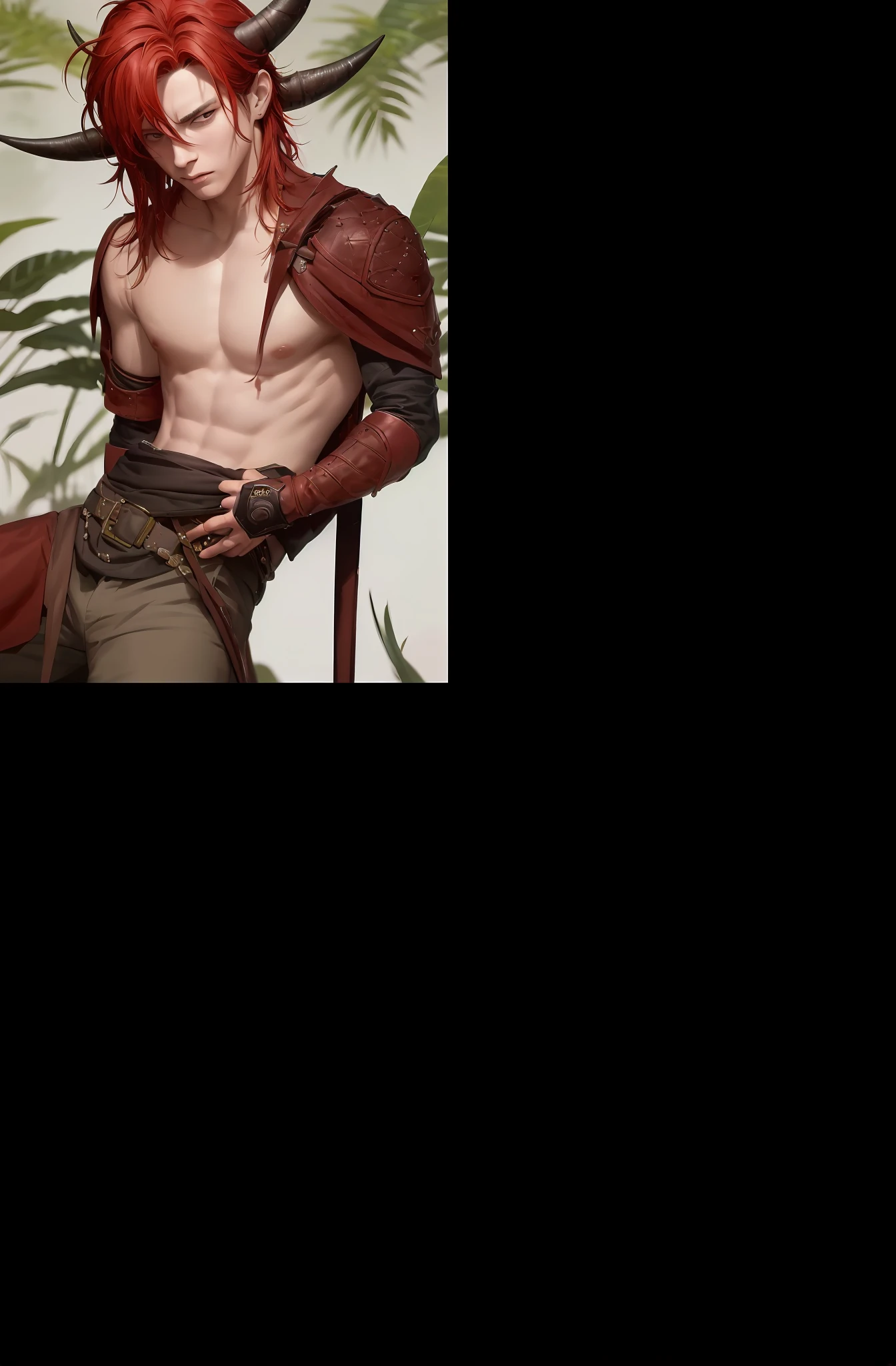 1boy,apples,Bao,By bangs,berries,Black hair,,eBlue eyes,Hair between both eyes,jewely,leafs,looking at viewert,malefocus,choker necklace,Abs,独奏,Wrist watch,Thigh muscles,Wrist watch,Messy hair, Trends on ArtStation, 8K分辨率, The is very detailed, anatomically correcte, Sharp Images, digitial painting, concept-art, Popular trends on pixiv, Makoto Shinkai's style,