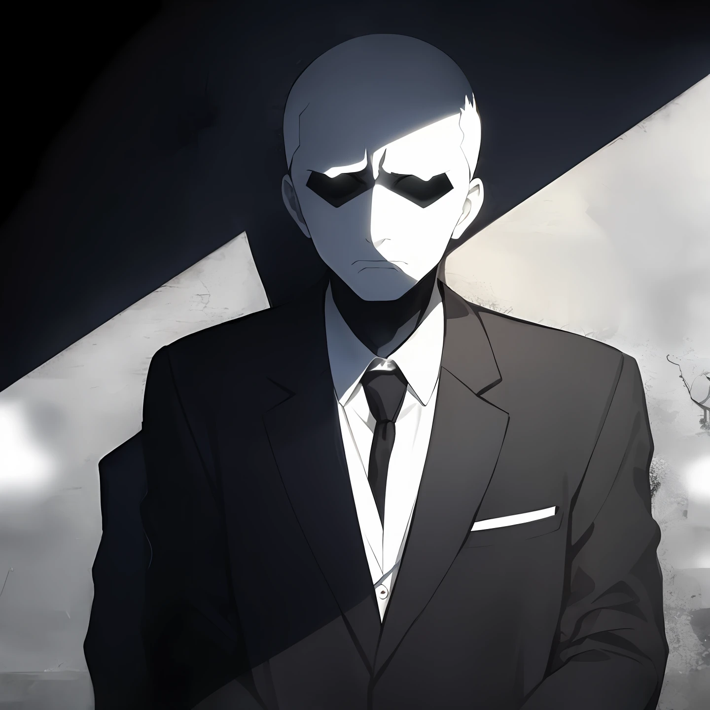 A shadow of sad man with a black background