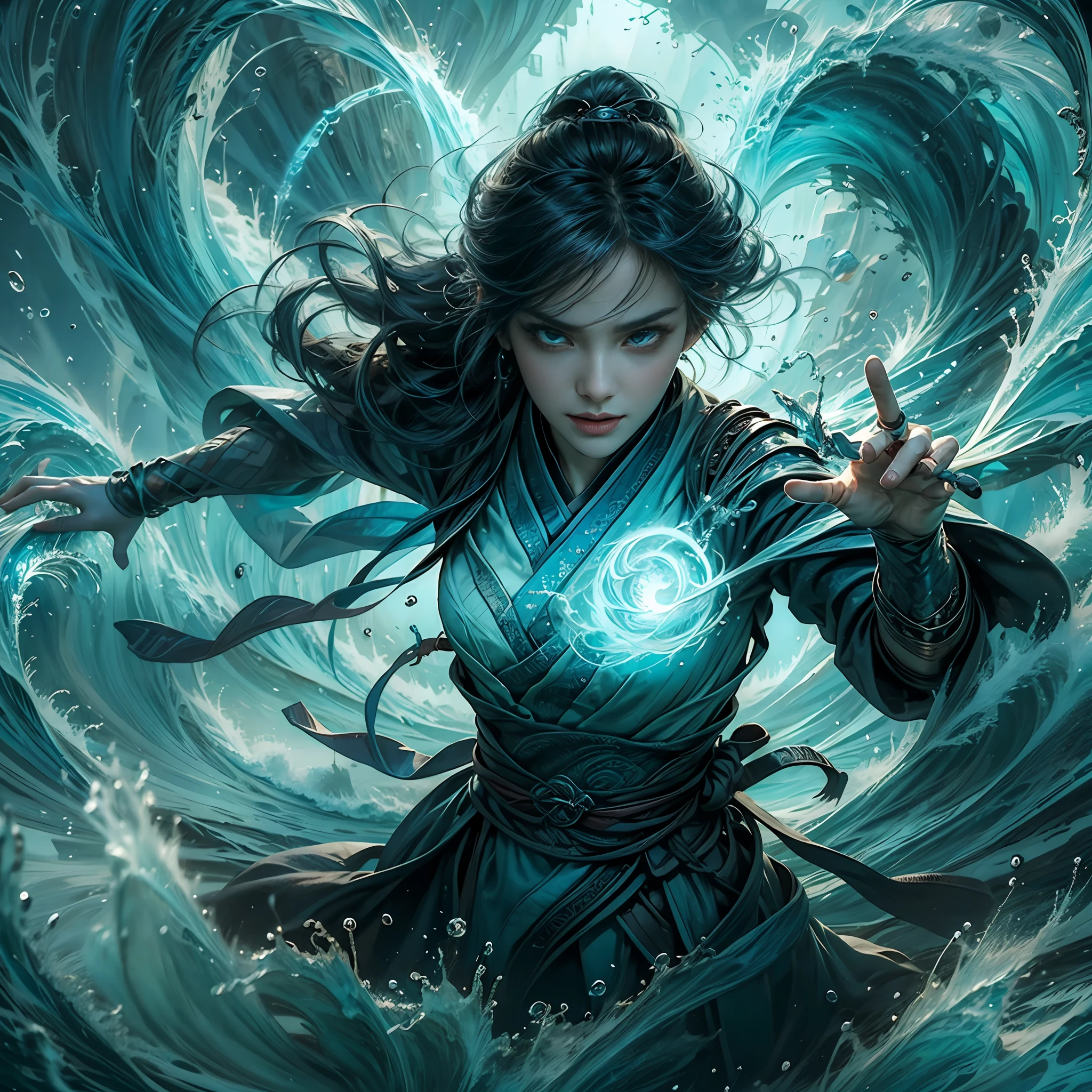 (Creative photography:1.5),Blockbuster movies,((Ancient female general)),(Correct gestures:1.5),(perfect body figure:1.5)Detailed details,Detailed facial expressions,Detailed hands((best qualtiy)), ((tmasterpiece)), (A detailed), (Realistis), (offcial art), (Very detailed CG unity 8K wallpaper), (Water magic:1.2), (Mobile firepower:1.1), (element control:1.2), (graceful movements:1.1), (Aquatic beauty:1.2), (Mysterious powers:1.2), (Serene expression:1.1), (Flowing tides:1.2), (Sparkling water droplets:1.2), (magic aura:1.1), (magic incantation:1.2), (Ripple waves:1.2), (Brilliant flame formation:1.1), (Emerges from a whirlpool of water:1.2), (Resonate with nature:1.2),(commanding the elements:1.2),(translucent veils:1.1),(Wisdom and strength:1.2),(swirls of magic:1.2),(Glowing zigzag:1.1),(Harmony with the sea:1.2),(Mysterious origins:1.2),(harmonious balance:1.1),(The power of tranquility:1.2),(A fascinating spectacle:1.2),(Immerse yourself in liquid magic:1.1),(Embrace her destiny:1.2)真实感,超高分辨率,电影灯光