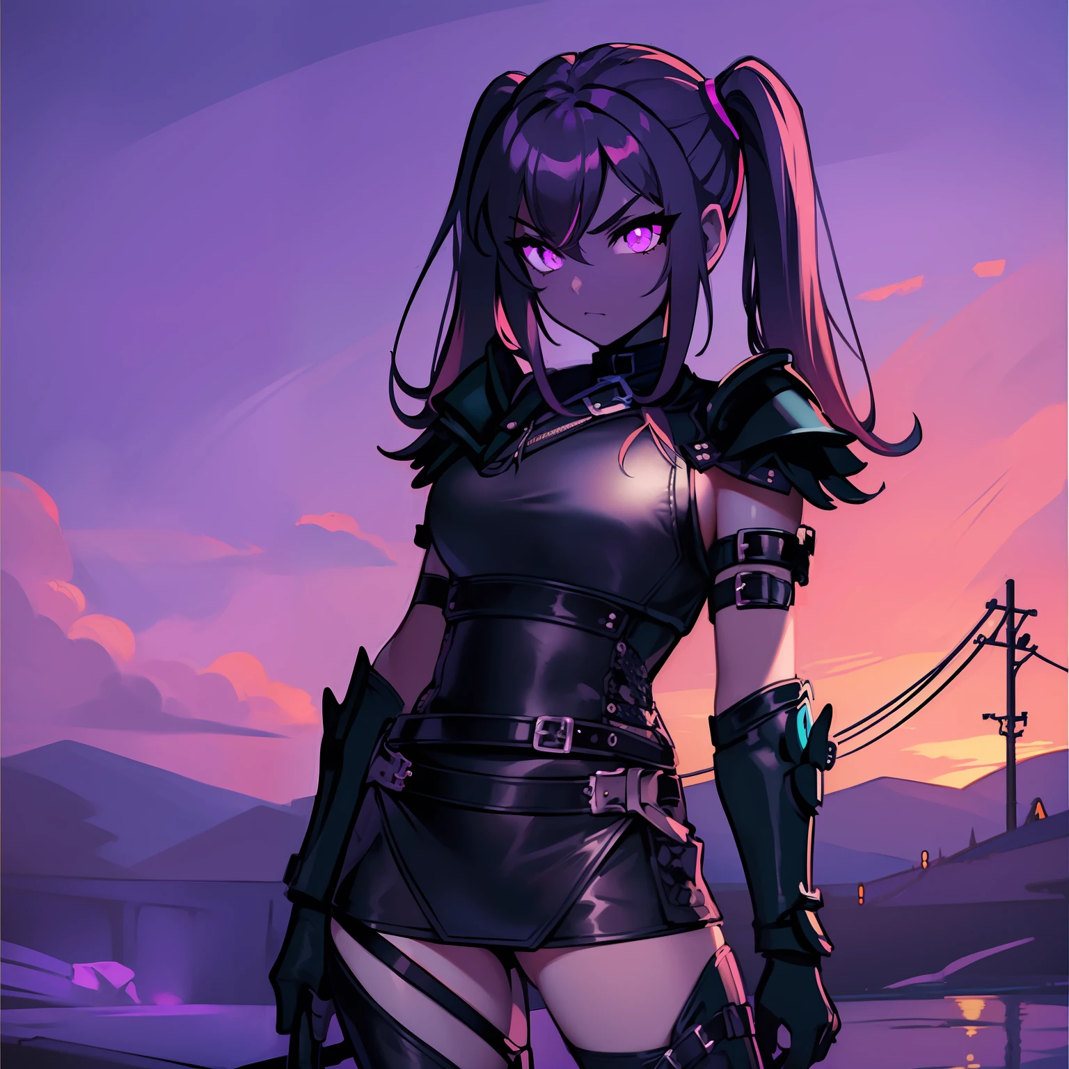 ((masterpiece, best quality)), ((leather clothing, black), (black armour)), ninja, [furious:sad:0.8], serious, extremely detailed, cute, intricate, Ink painting standing