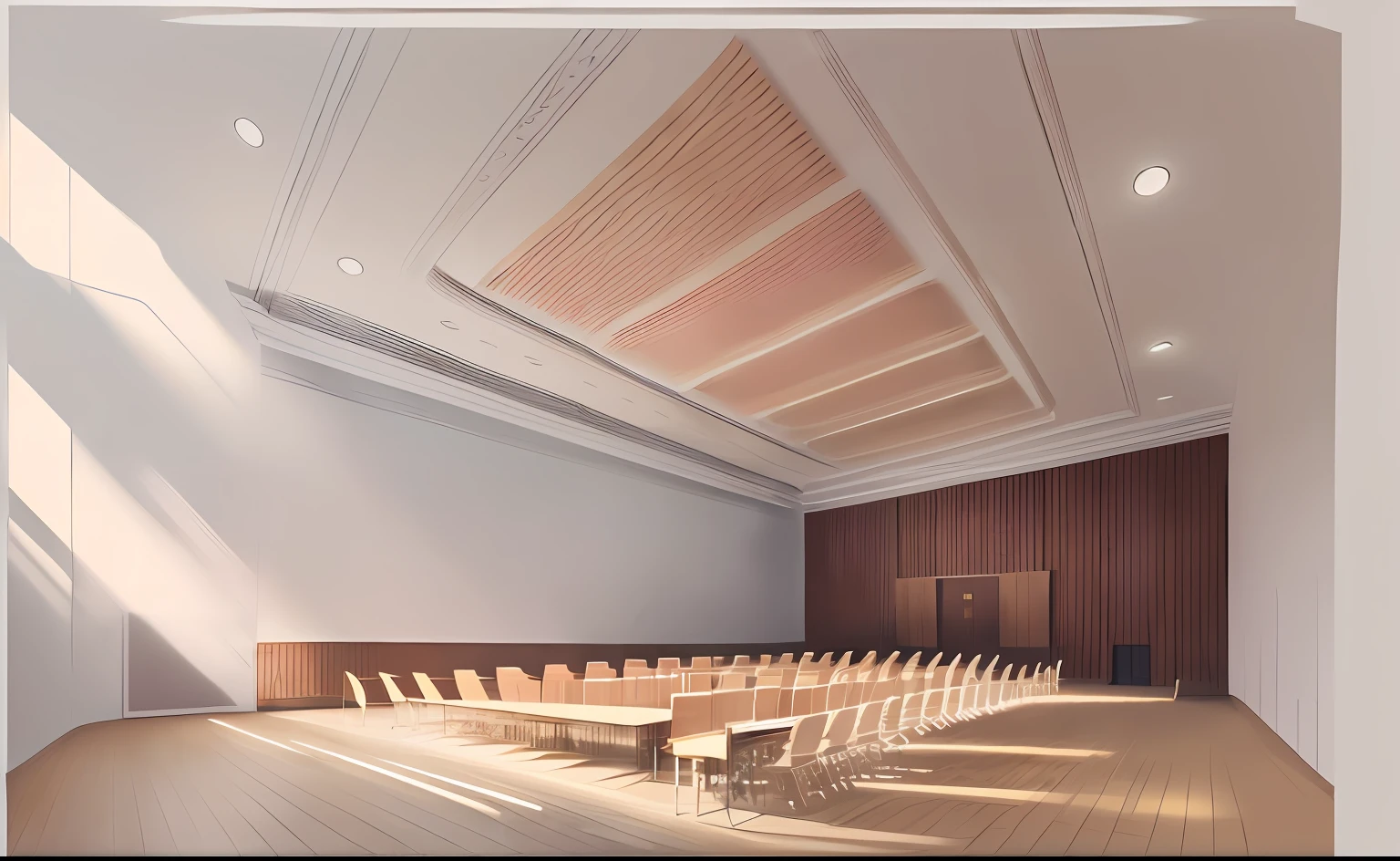 Drawing of a long table with chairs in the room, court sketch, courtroom drawing, Line sketch, Line drawing, court drawing, court room, one - line drawing, single line drawing, dessin au trait, single line drawing, contour drawing, thick line drawing, court sketch, meeting room, in a meeting room, big hall, Large room