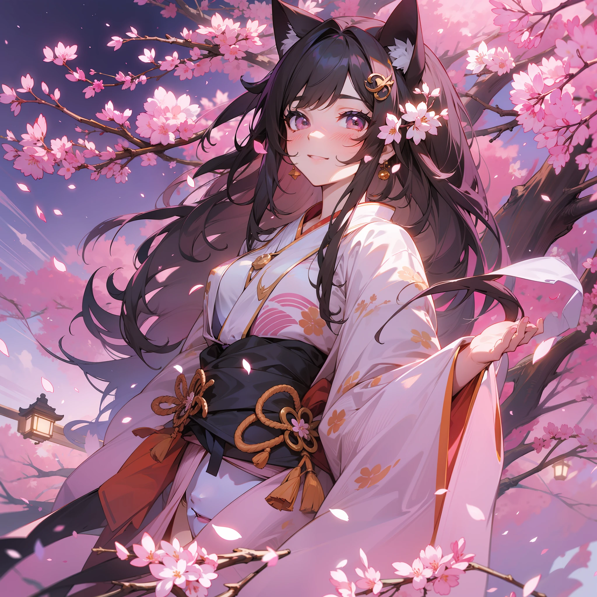 Cherry blossom petal，Pink petals，flying petal。
