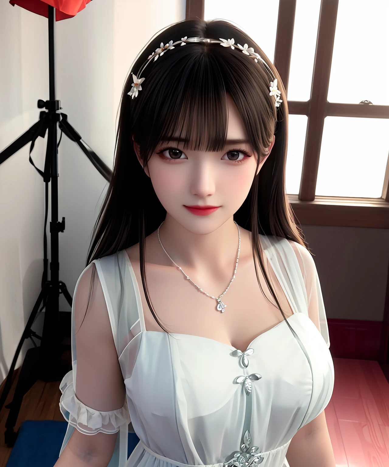 Best Quality, Masterpiece, High Resolution, 1girl, Porcelain Dress, Hair Accessories, Necklace, Jewelry, Pretty Face, On Body, Tyndall Effect, Realistic, Shadow Studio, Rim Lighting, Dual Tone Lighting, (High Detail Skins: 1.2), 8k UHD, dslr, soft light, high quality, volume light, sneak shot, photo, high resolution, 4k, 8k, background blur,