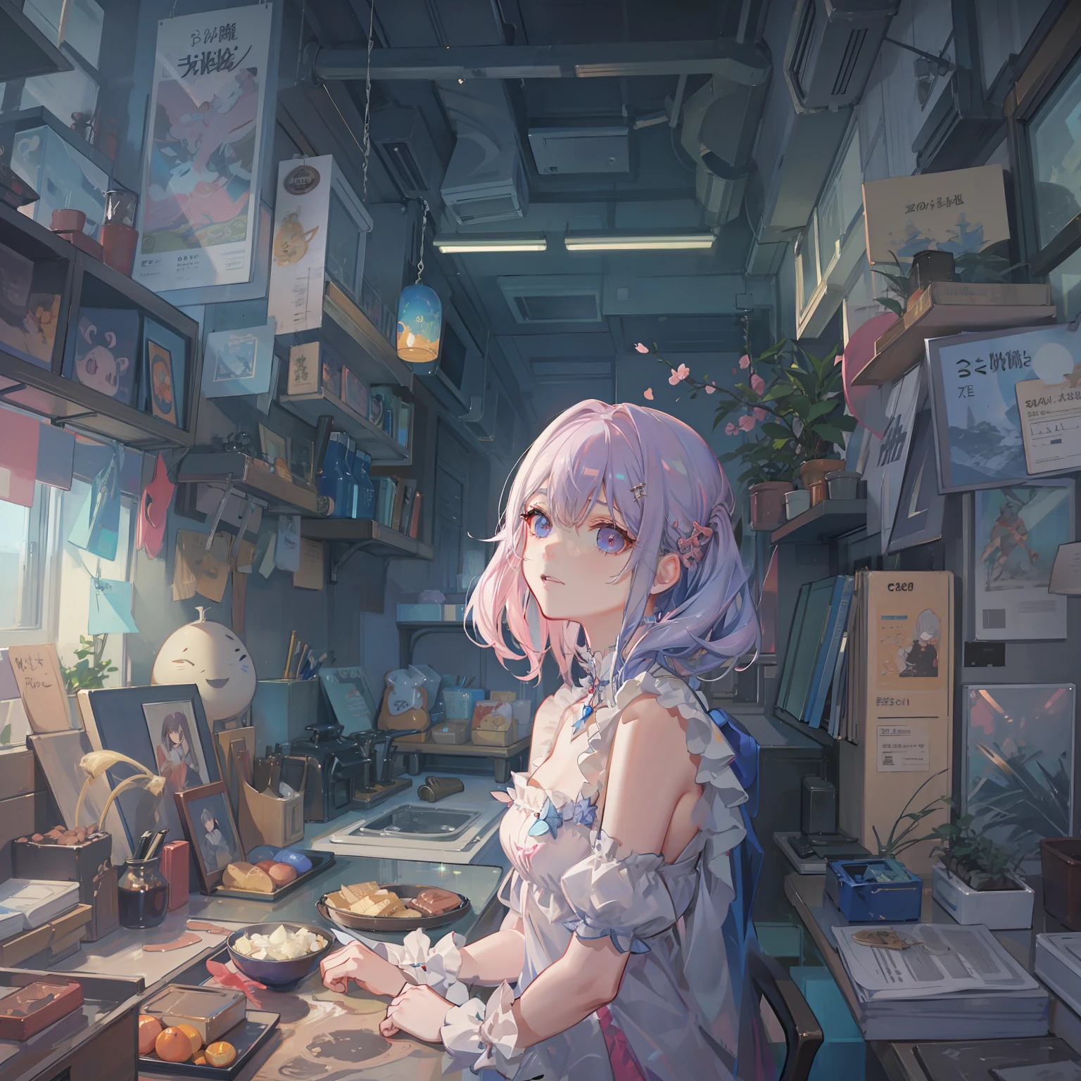 2080s、animesque、girl with、trending on artstationh、Rachel Walker、