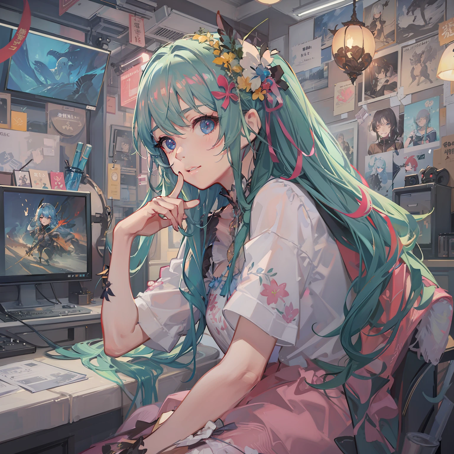 2080s、animesque、girl with、trending on artstationh、Rachel Walker、