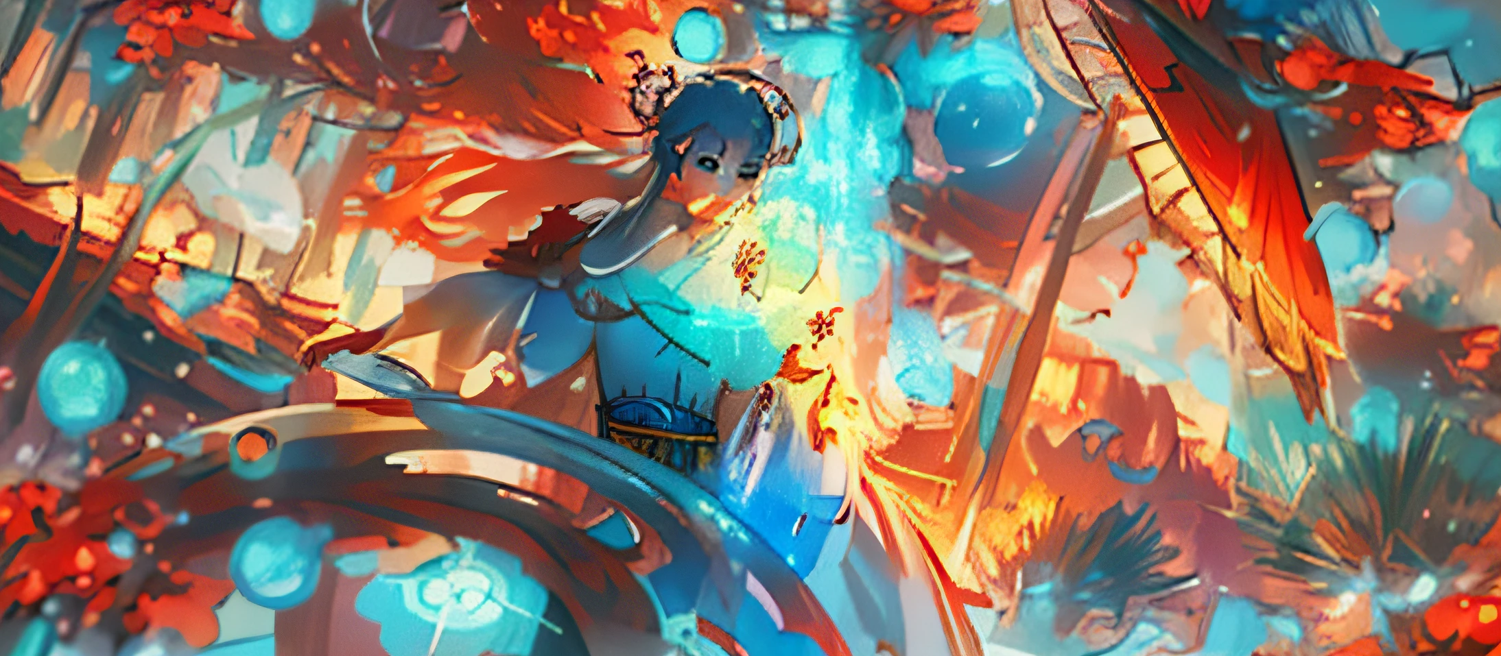 Anime image of a woman in a white dress holding an umbrella, xianxia fantasy, Ethereal fantasy, 4 K detail fantasy, Chinese fantasy, trending on cgstation, ethereal essence, closeup fantasy with water magic, WLOP and Sakimichan, of ethereal fantasy, Fantasy art style, 8K high quality detailed art, ethereal anime, Anime fantasy illustration