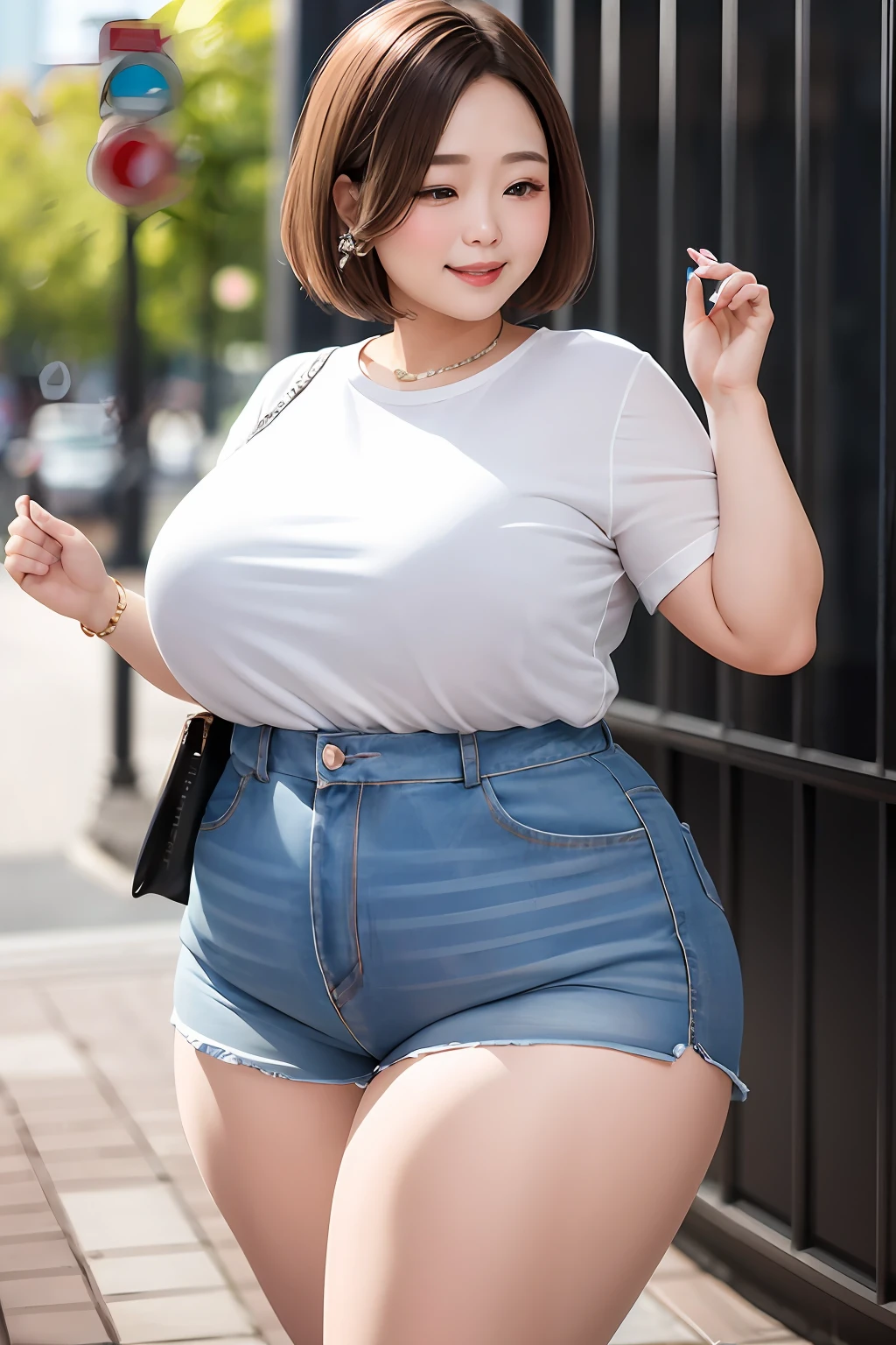 short detailed hair。underdressing。ssee-through。sweet。Malu。nakeness。fat hips