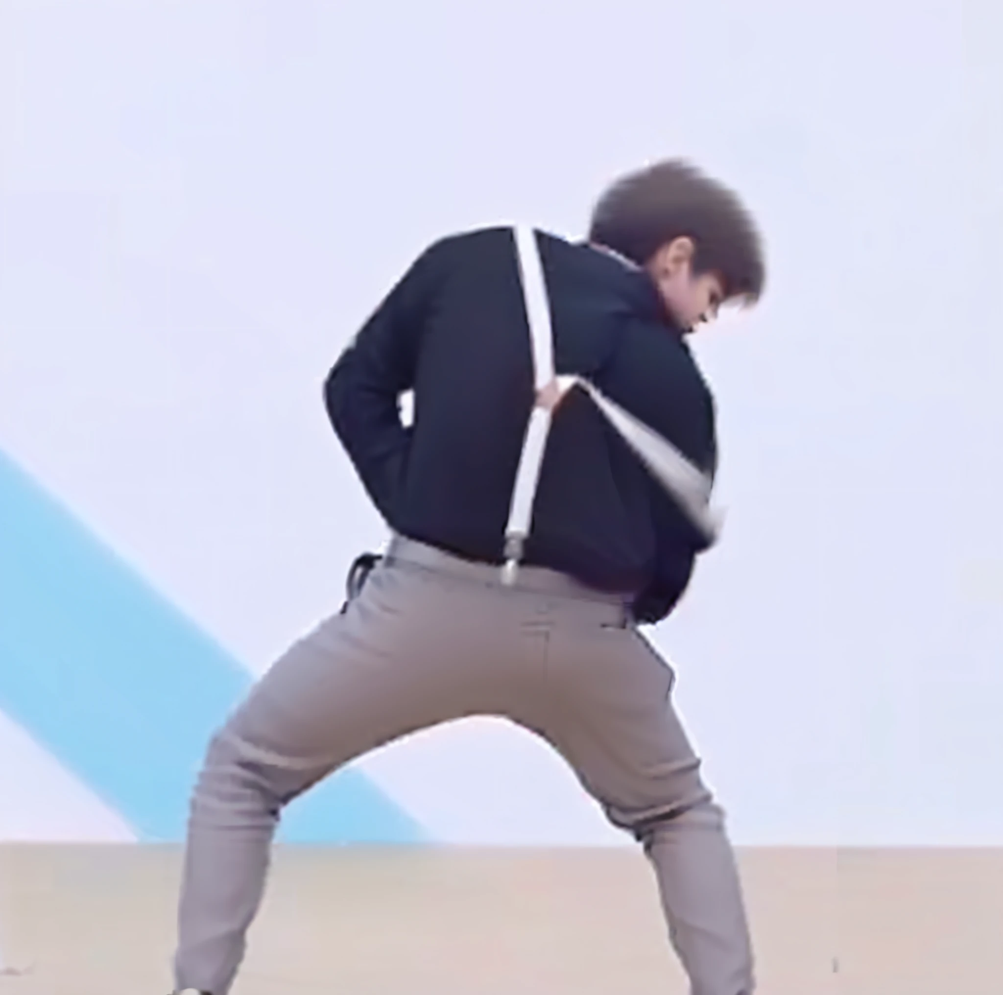 Arafis stands on a skateboard at a skate park, he is dancing, Perfect dynamic pose, look like someone is dancing, distorted pose, dancing in the background, dynamic moving pose, frantic dancing pose, thicc, pixeled stretching, serpentine pose gesture, most strongest pose, Dynamic pose, he is floundering, his back is turned