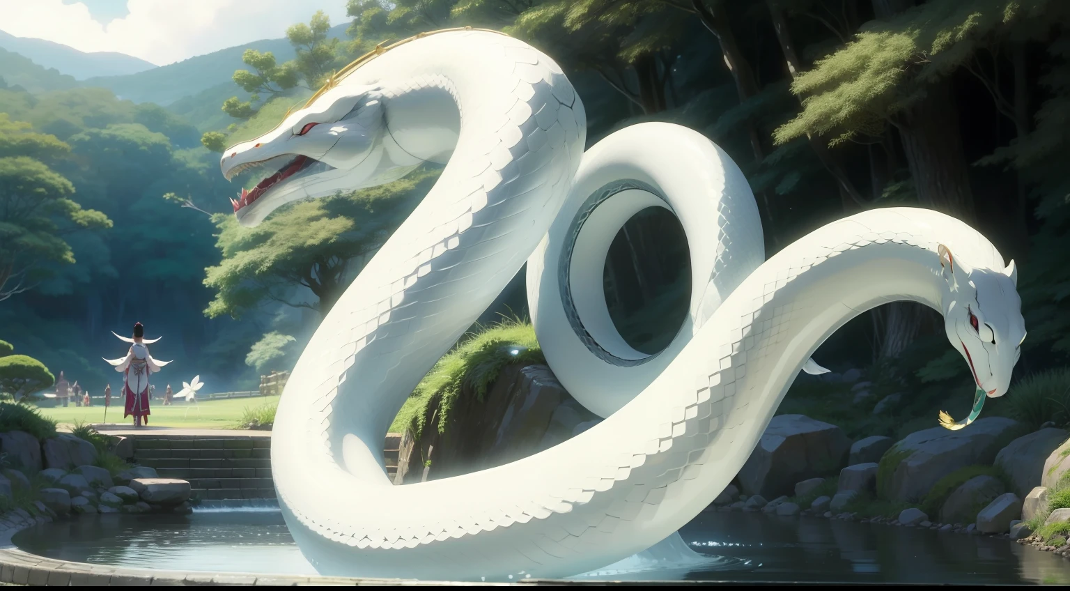 Huge and long、White Snake、bless、Guardian fairies、heian