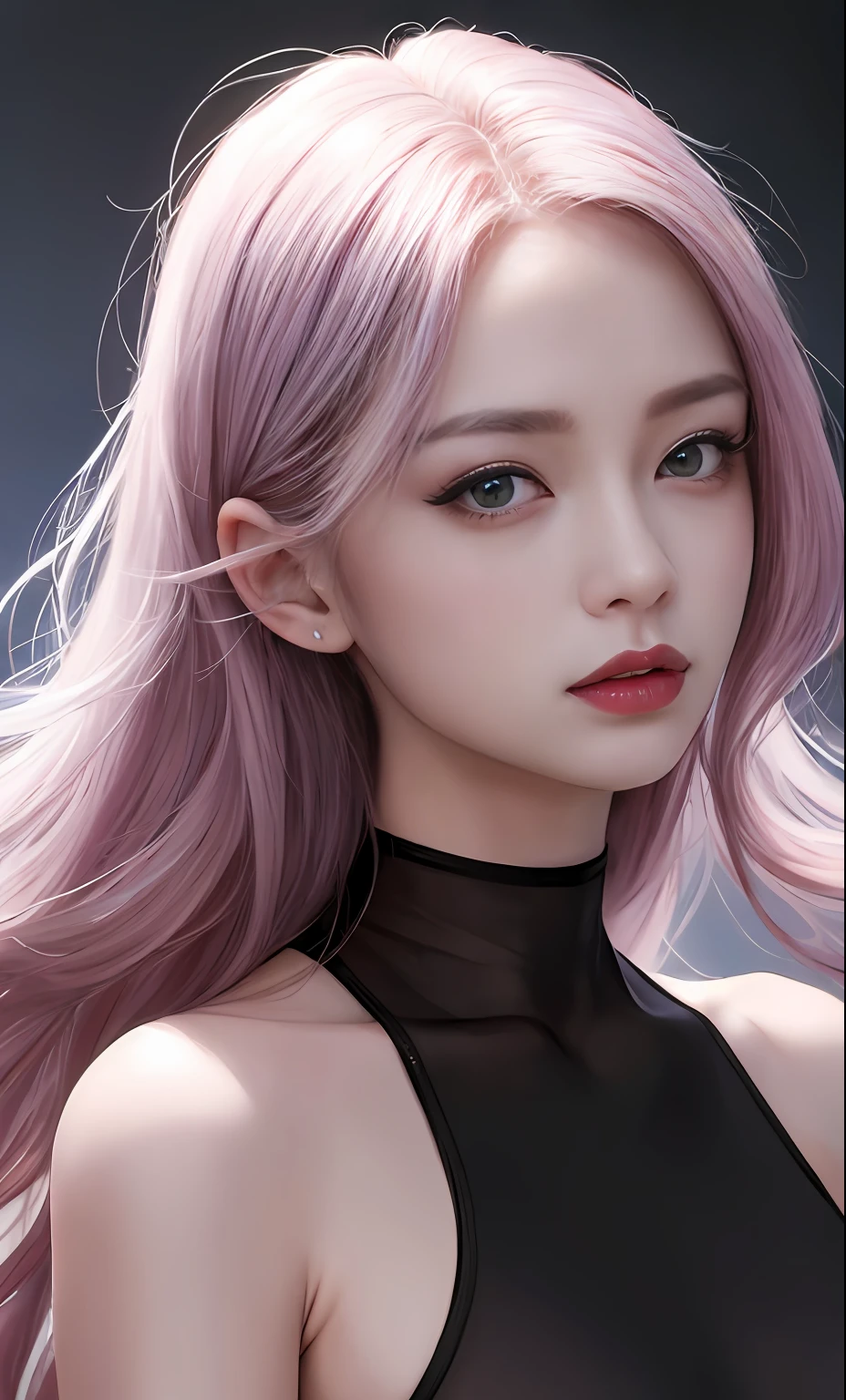 (8K, RAW photo, Photorealistic:1.25) ,( Gloss on lips, eyeslashes, gloss face, Glossy glossy skin, best qualtiy, 超高分辨率, depth of fields, color difference, Caustics, Wide light, naturalshadow, Kpop idol) Watch the audience with serenity and goddess-like happiness，Exquisite accessories，Simple clothing