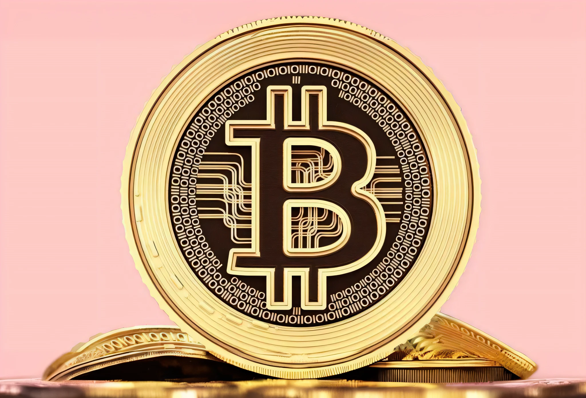 a close up of a bitcoin sitting on top of a pile of coins, bitcoin, crypto, cryptocurrency, satoshi, crypto valut, a digital rendering, mining, cryptocurrency in the background, coin, 🔞🤡, digital art - w 700, ripple, very stylized, 🎨🖌️, digital art - w 640, bitcoin evil