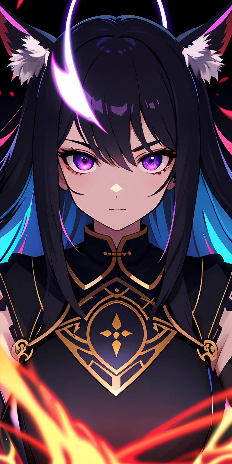 （tmasterpiece，best qualtiy，hyper-detailing，best shadow），（detailedbackground，dark fantacy），（beautifull detailed face），hight contrast，（best illuminate，Extremely refined and beautiful），（（cinematric light）），vibrant with colors，hyper-detailing，Dramatic light，complexdetails，（1 loli girl，独奏，whaite hair，sharpy face，Purple eye，hair between eye，dynamic angle），Blood splatter，swirling black light around character，depth of fields，Black light particles，（brokenglass）、magic circle、