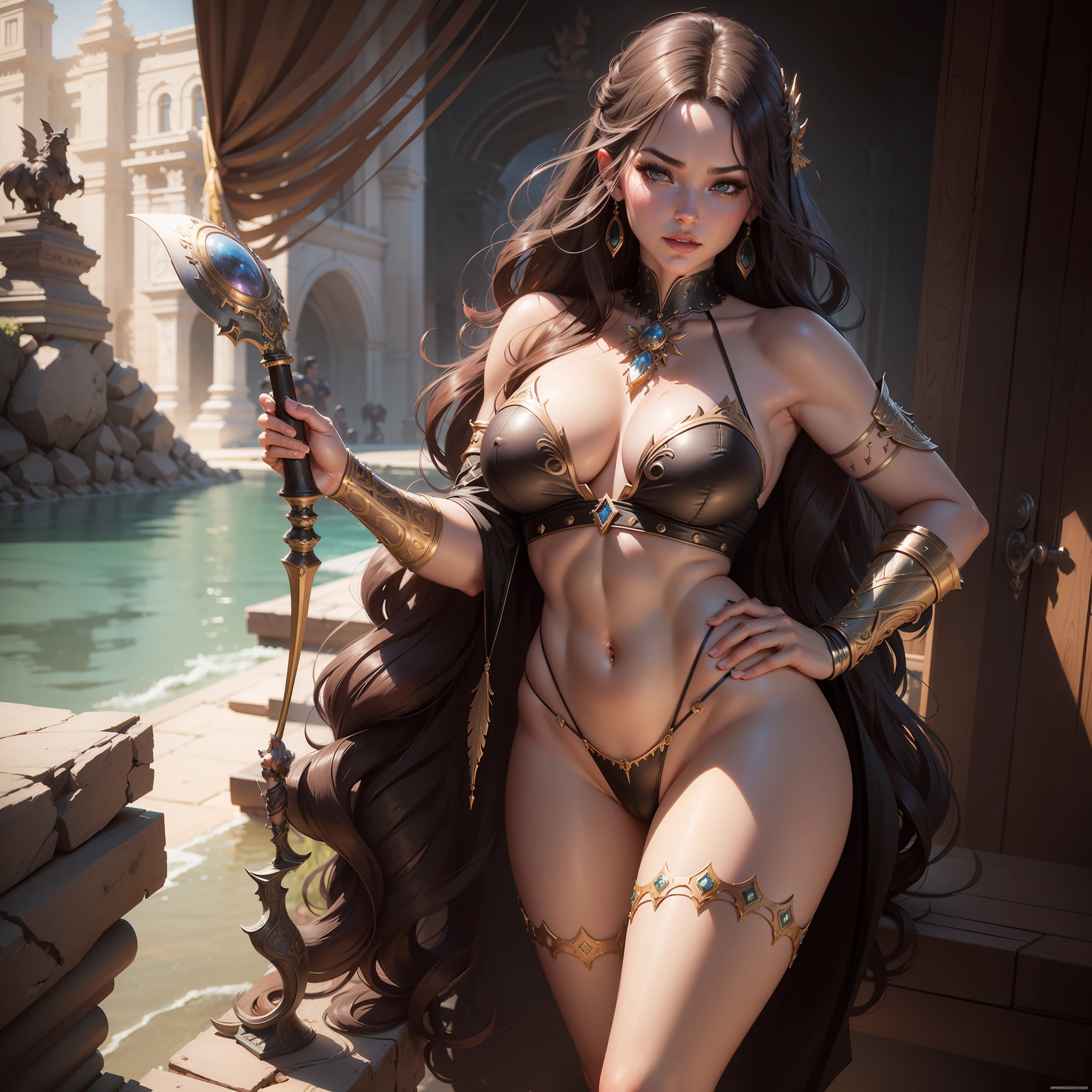 A masterpiece ultrarealistic ultra detailed full body portrait of a very beautiful Barbarian girl, massurrealism. medium shot, intricate, elegant, sexy, revealing, by stanley artgerm lau, wlop, rossdraws, james jean, andrei riabovitchev, marc simonetti, light by julie bell, ismail inceoglu, porcelain skin. global illumination.