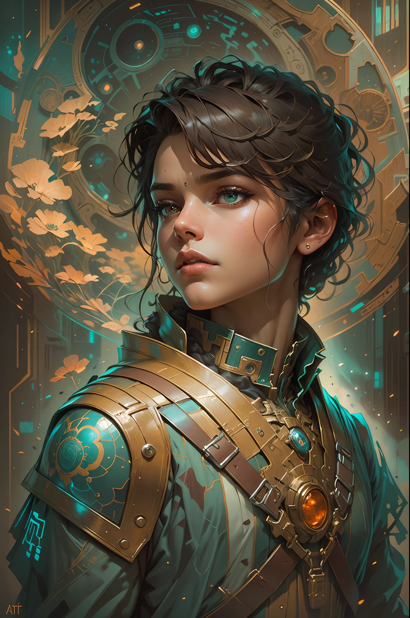 Portrait of a young handsome boy standing on a marvelous stone, standing gitl:1.2, (Low contrast ), colorfantasystyle, Oil painting on matte canvas, sharp detailed, the expanse scifi spacescape ceres colony, Intricate, Highly detailed, Digital painting, plethora of colors, smooth, Sharp focus, illustration, Unreal Engine 5, 8K, art by artgerm and greg rutkowski and alphonse mucha , art by midjourney