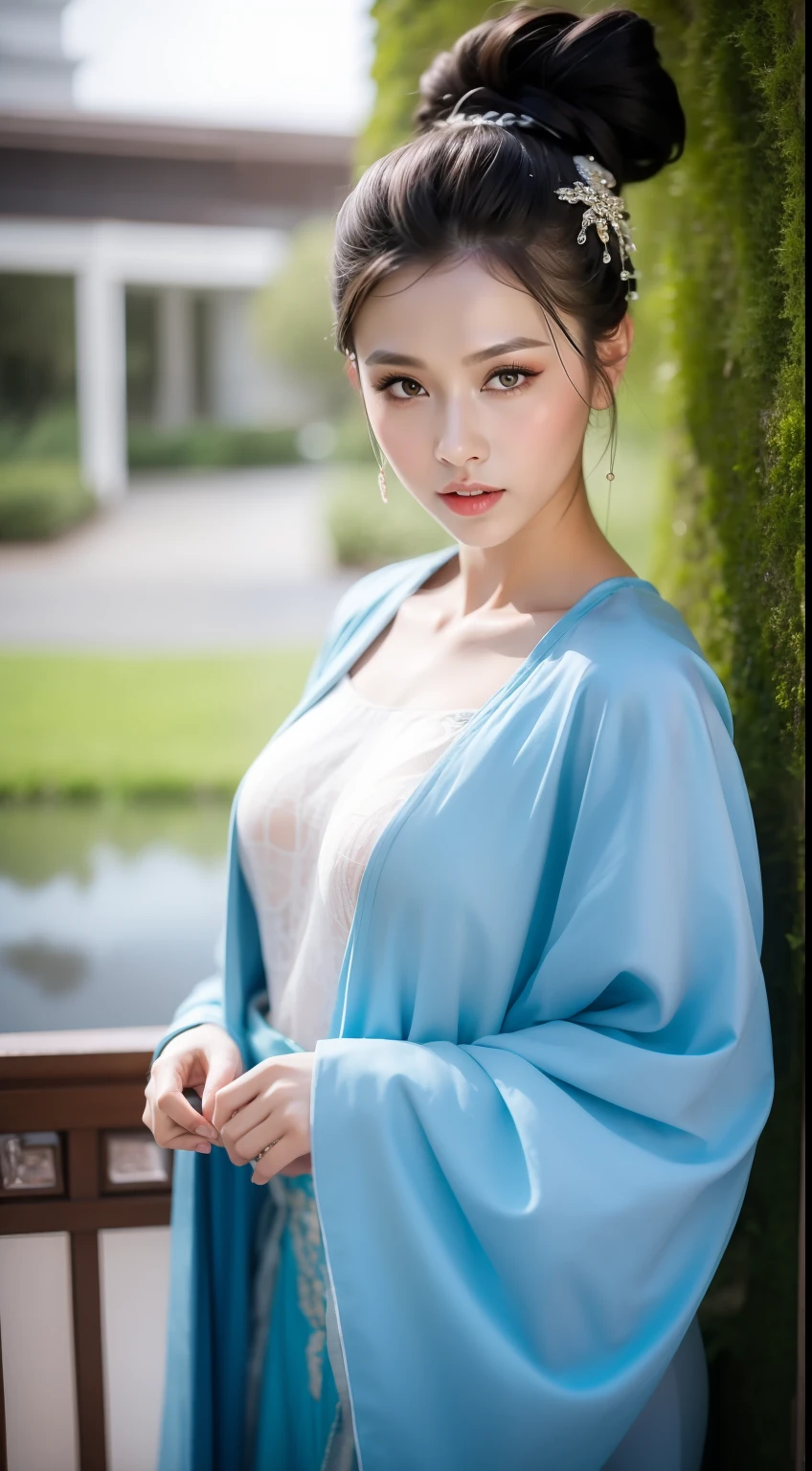 Fashion model  [[[[closeup cleavage]]]], [[[[boobgasm]]]], [[[[coll]]]], [[[[bshoulders]]]], perfect  eyes, Perfect iris，Perfect lips，perfect teeth，Perfect skin，Slender face，Soft front light，hdr，Movie girl，Casual，Wisteria in the background；（pastel colour：1.2）