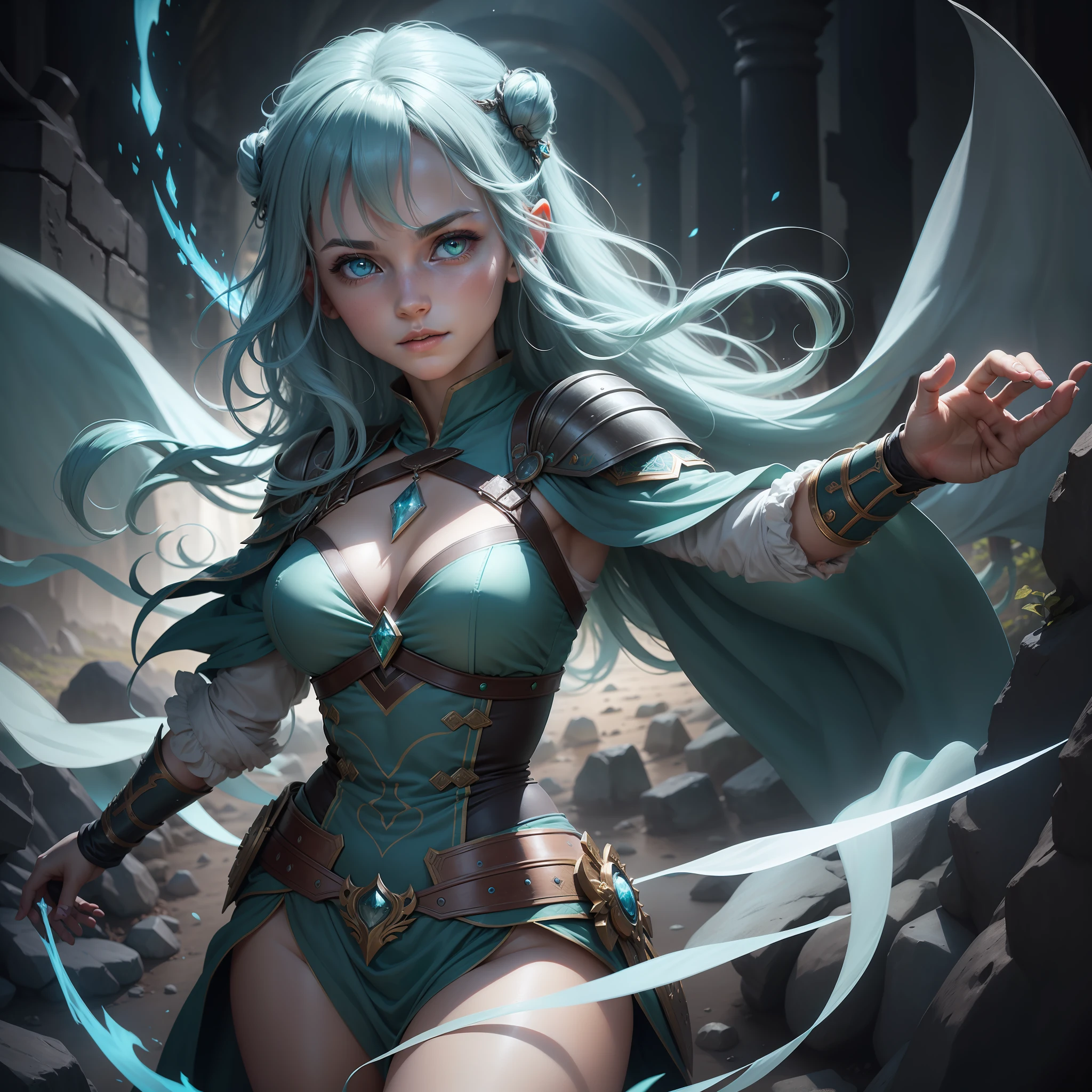 "An Exquisitely Detailed Photograph Of A Brave Warrior Princess Named Lyra, with Mesmerizing Heterochromia Eyes (one blue and one green), Radiant Glowing Runes Adorning Her Arms, and a Confident Expression, Engaging in an Epic Battle against Malevolent Shadows in an Otherworldly Realm at Dusk, captured with an Ultra-High-Resolution DSLR Camera and Enhanced with State-of-the-Art Graphics, Weaving an Immersive Storyline that Unveils the Ancient Secrets of the Enchanted Realm, Aspect Ratio: 9:16, VSDXL: 1.0."