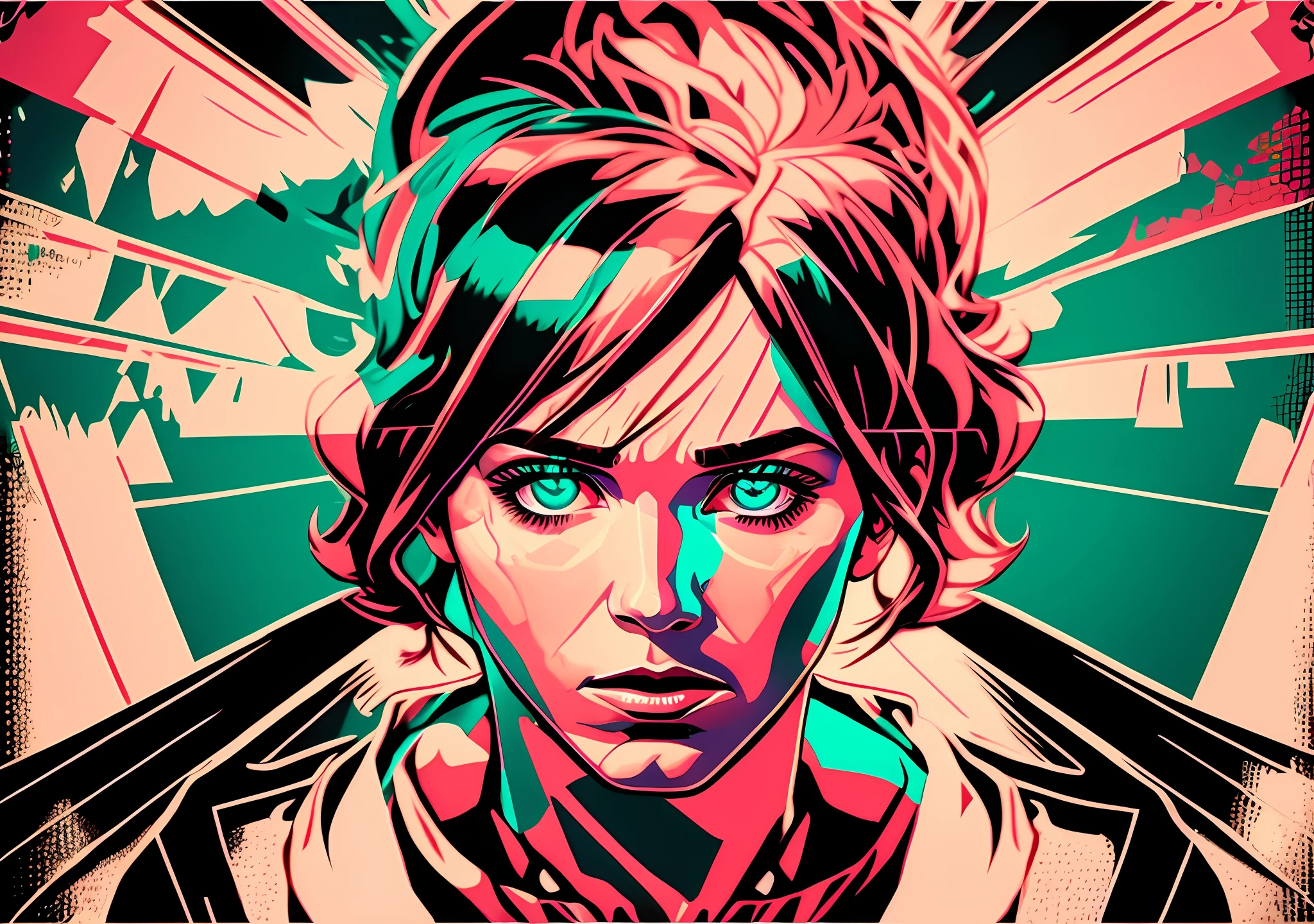 "Imagine an ultra-high definition world blending animation and reality with a vivid Pop Art aesthetic inspired by Andy Warhol. Depict a cool character in contemporary real-world fashion, seemingly stepping out from a HD film screen. This character experiences profound emotions; reflect them intensely in their eyes and facial expressions. Their pose tells a story: are they weary from battle or ready to spring into action? The dramatic chiaroscuro of your scene enhances the super-realism, and the snapshot of a poignant moment in this character's life connects the viewers to them as if they were real." --auto --s2