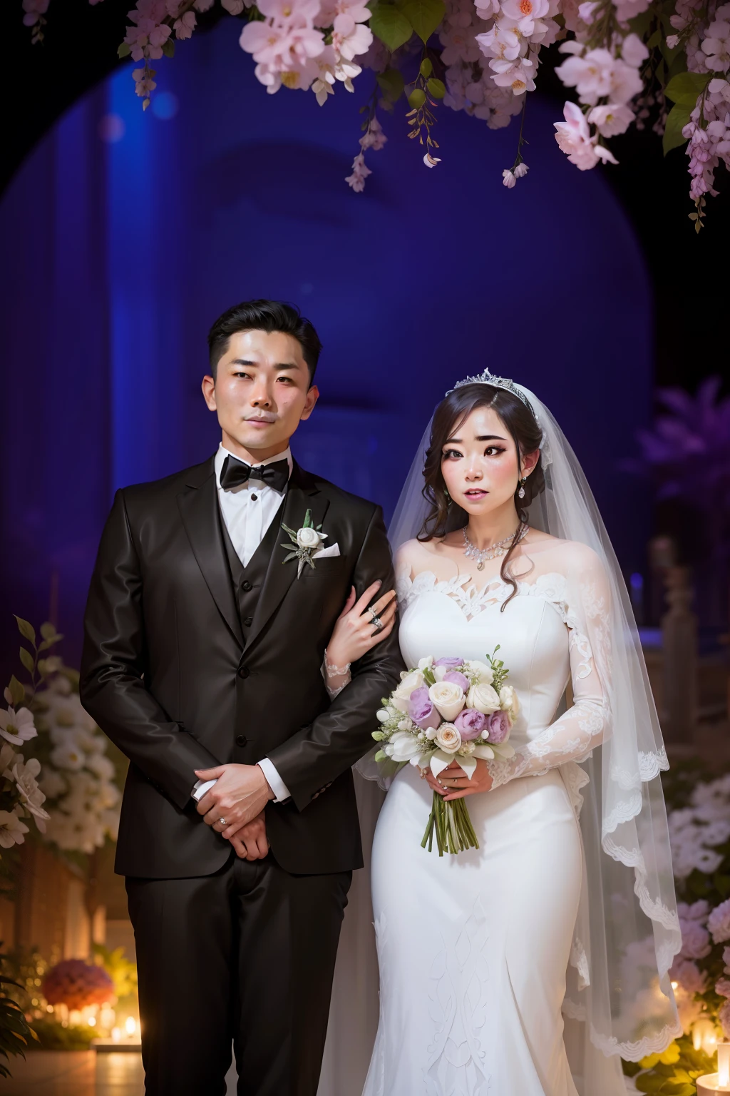 Elegant couple, wedding photo