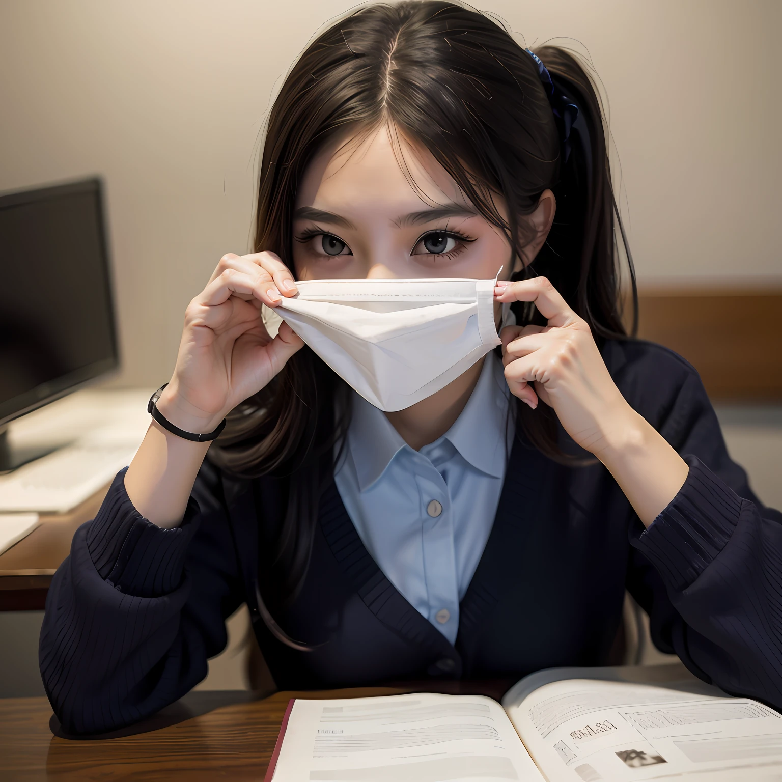 schoolgirls,Expose your face,beautiful make up