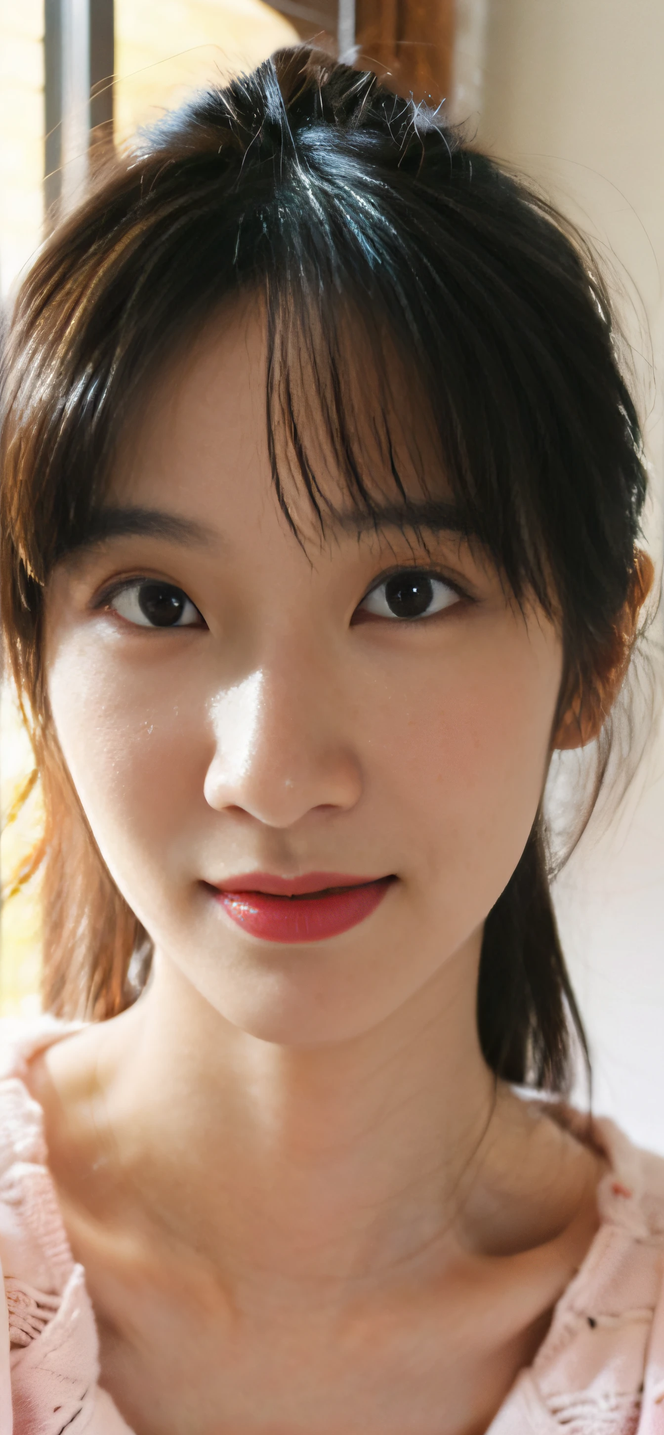 (RAW photos:1.2),(photograph of-realistic:1.4),(tmasterpiece:1.3),(best qualtiy:1.4),超高分辨率,(Detailed eyes),(detailedfacialfeatures),(detailed clothes features),hdr,8K分辨率,solofocus,By bangs,skin tight,(shiny skins),(slender girl),Dream-like,(Extreme detailed illustration),Check Comments,commentaryrequest,scenecy,No text,VirtualGirl-Aim,1girll,full bodyesbian,adolable,naïve,(ssmile),