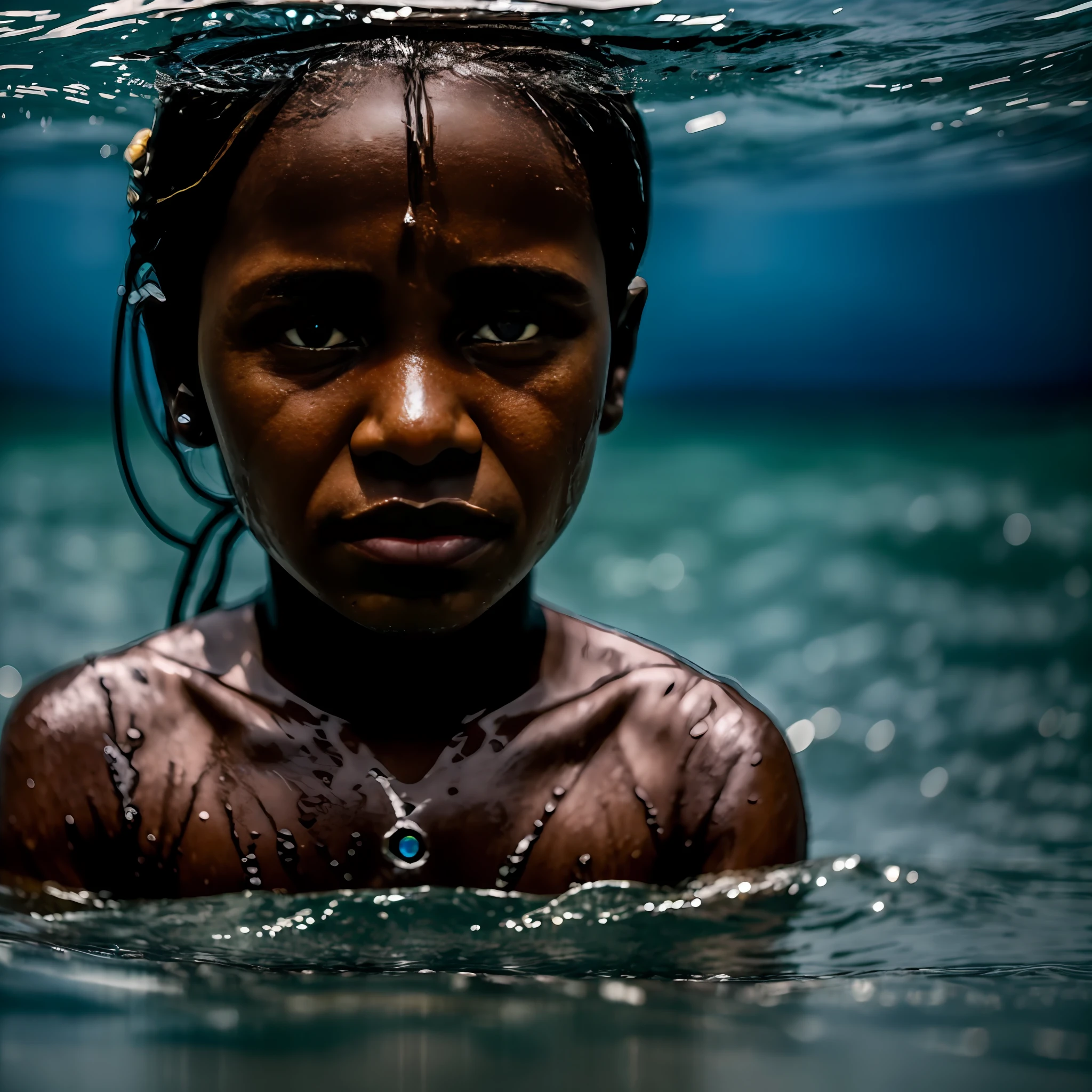 From Darkness to Light: Imagine photographing a battle-hardened water who has emerged from the depths of water, despair and trauma. Highlight their resilience, the spark of hope in their eyes, and the strength they have gained from overcoming adversity. water