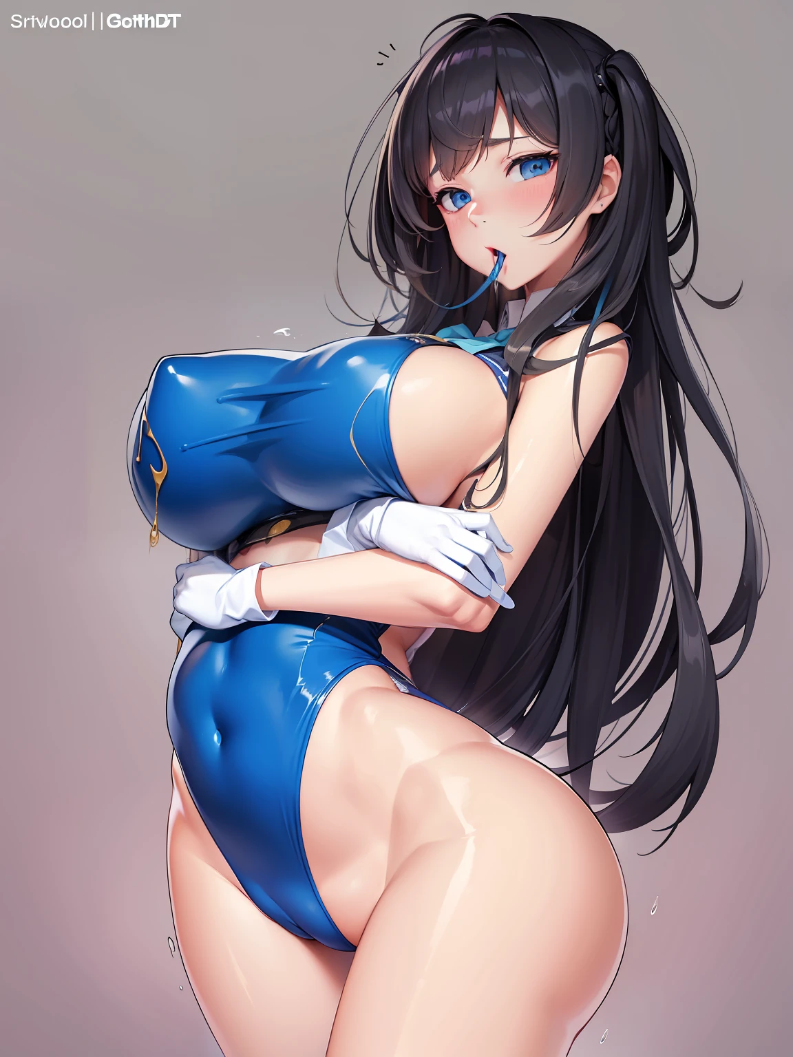 Blonde hair, Long hair, STU DTS,school_uniform, Blue eyes, black thighhigns, Tentacle, Forced, No panties,, Leakage of urine,breasts out, Medium breasts, puffynipple, how to_In_mouth to tentacles, Kinky lines --auto