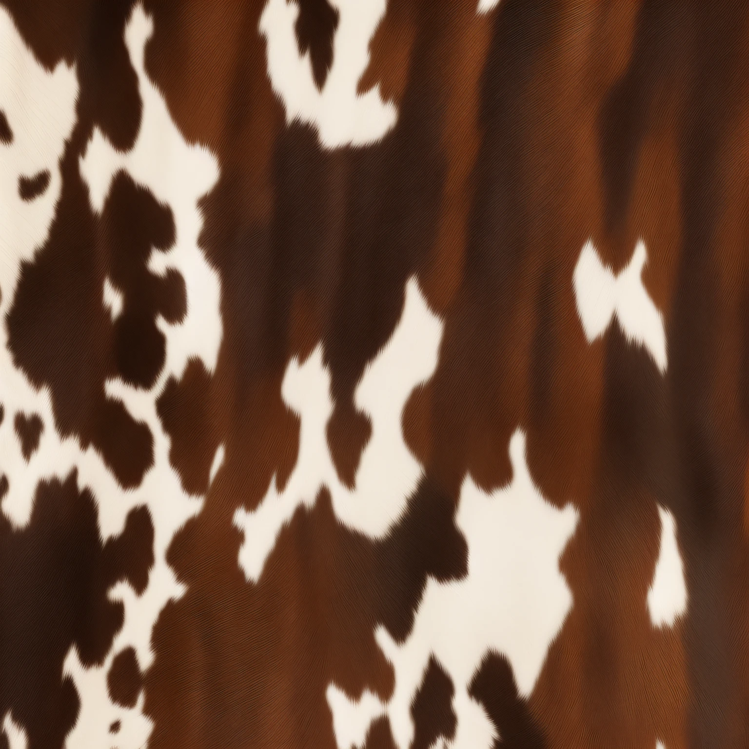 Cowhide pattern，Cowhide pattern,Complicated details，Realistic light and shadow，cowhide，Cow hair，Brown and white cow hair，pattern，neat