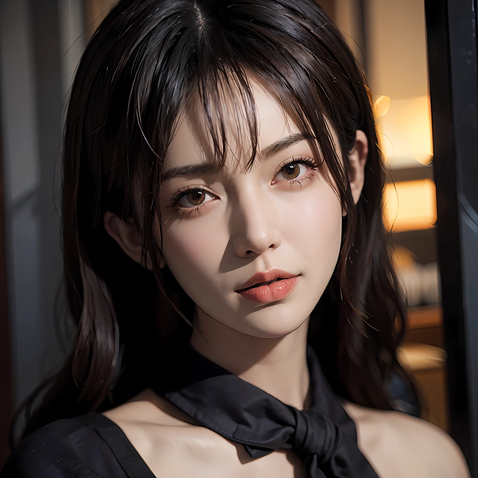 Surrealist portraits of women by David Hockney and Alphonse Mucha,Fantasyart,photographrealistic,动态照明,art stations,poster for,Volumetriclighting,Very detailed faces,1girll,in the darkness nigth,deep shading,(formal outfit:1.4),long whitr hair,whaite hair。
