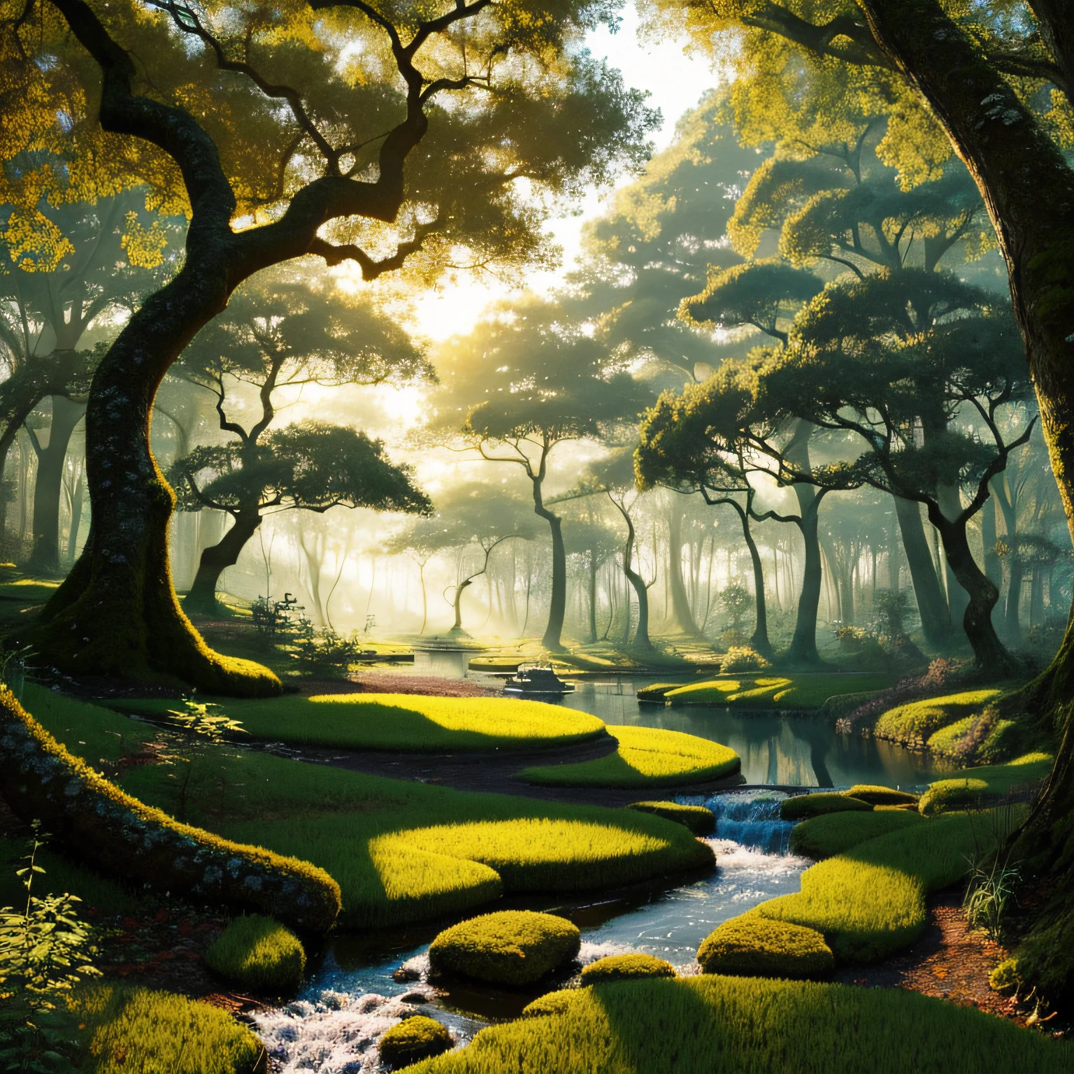 A Ganoderma lucidum,up-close,fanciful,rendering by octane,zbrush。character design,realisticlying,unreal-engine,hyper-detailing,concept-art,trends in art station。((best qualtiy)), ((tmasterpiece)), (Realistis)), (A detailed),rays of sunshine,ln the forest, (fantasy forest background illustration:1.1),