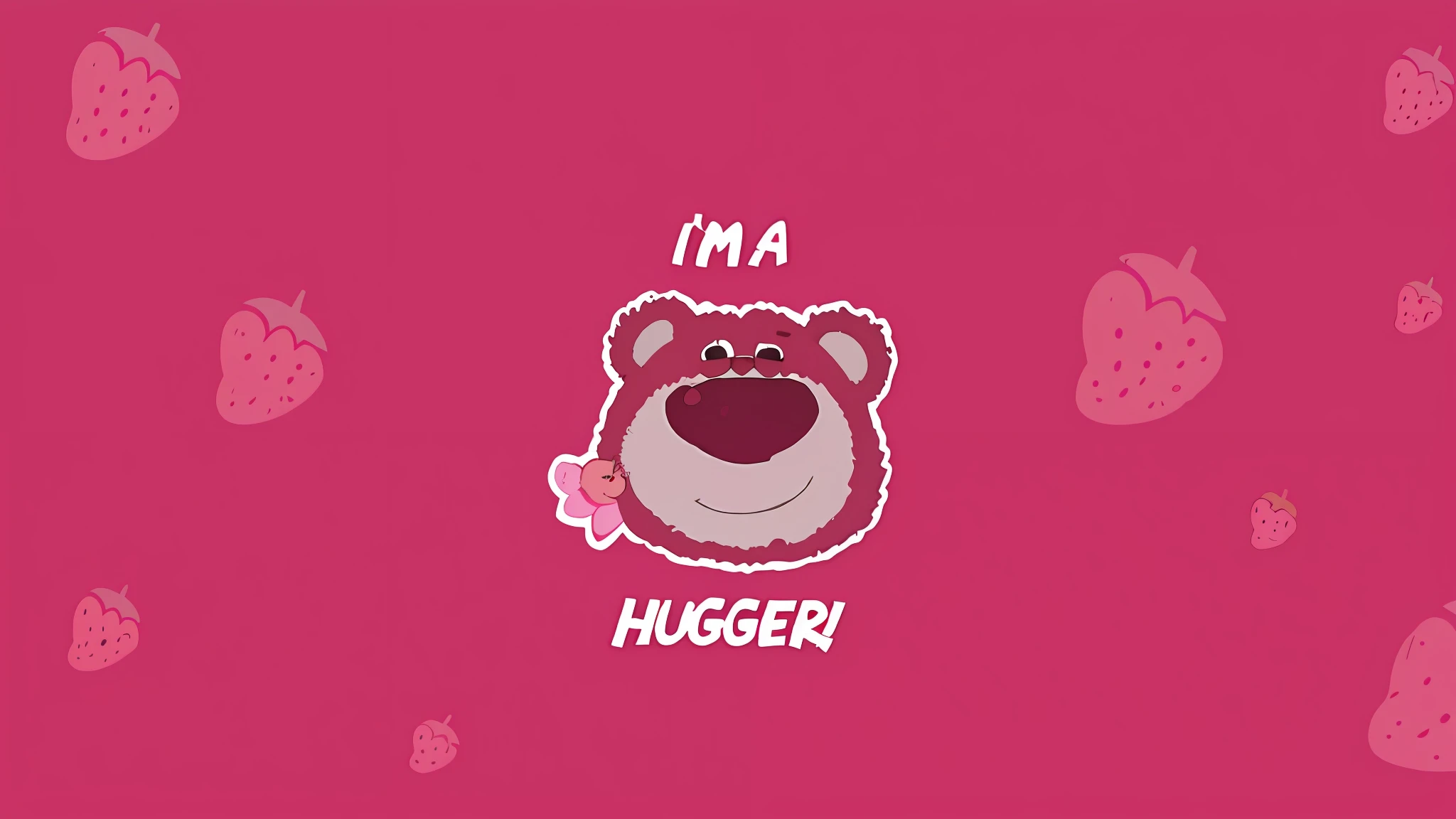 Close up of strawberry bear on pink background, hugs, hug, sweet hugs, Hugging, Inspired by Mugul, Cute:2, hunger, Hug Uggie, Hungry, cute character, 🎀 🧟 🍓 🧚, chunky, photography of kurzgesagt, Ruan cute vtuber, Partial, smooggy