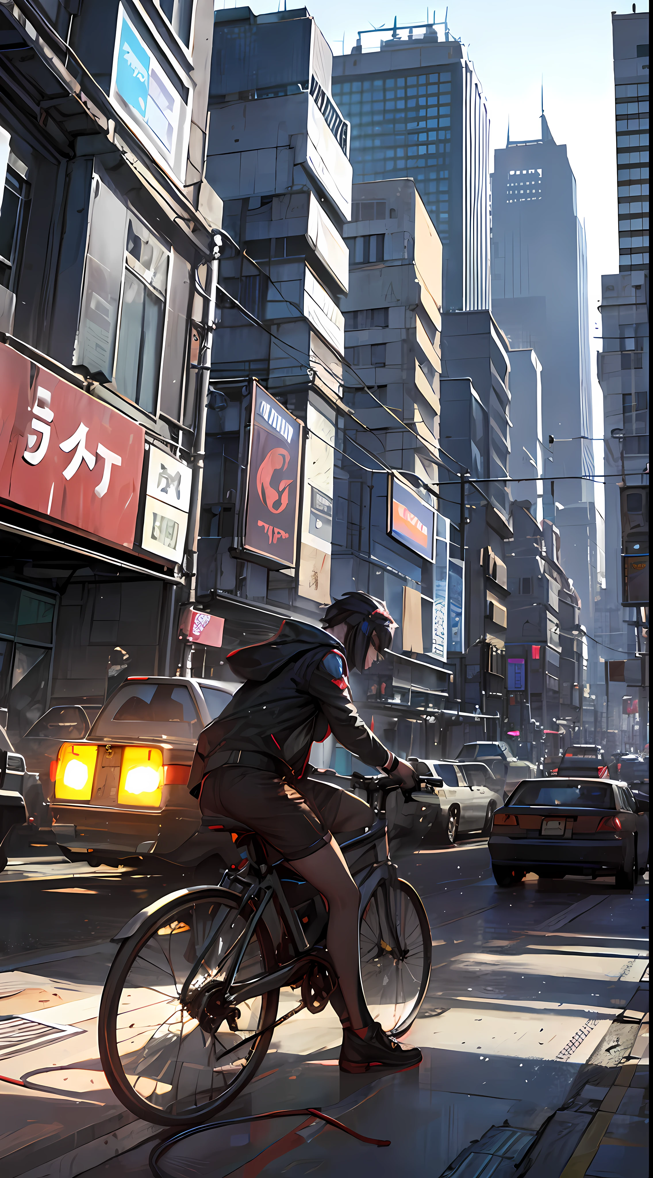 ryan gosling driving in a cyberpunk city --auto --s2