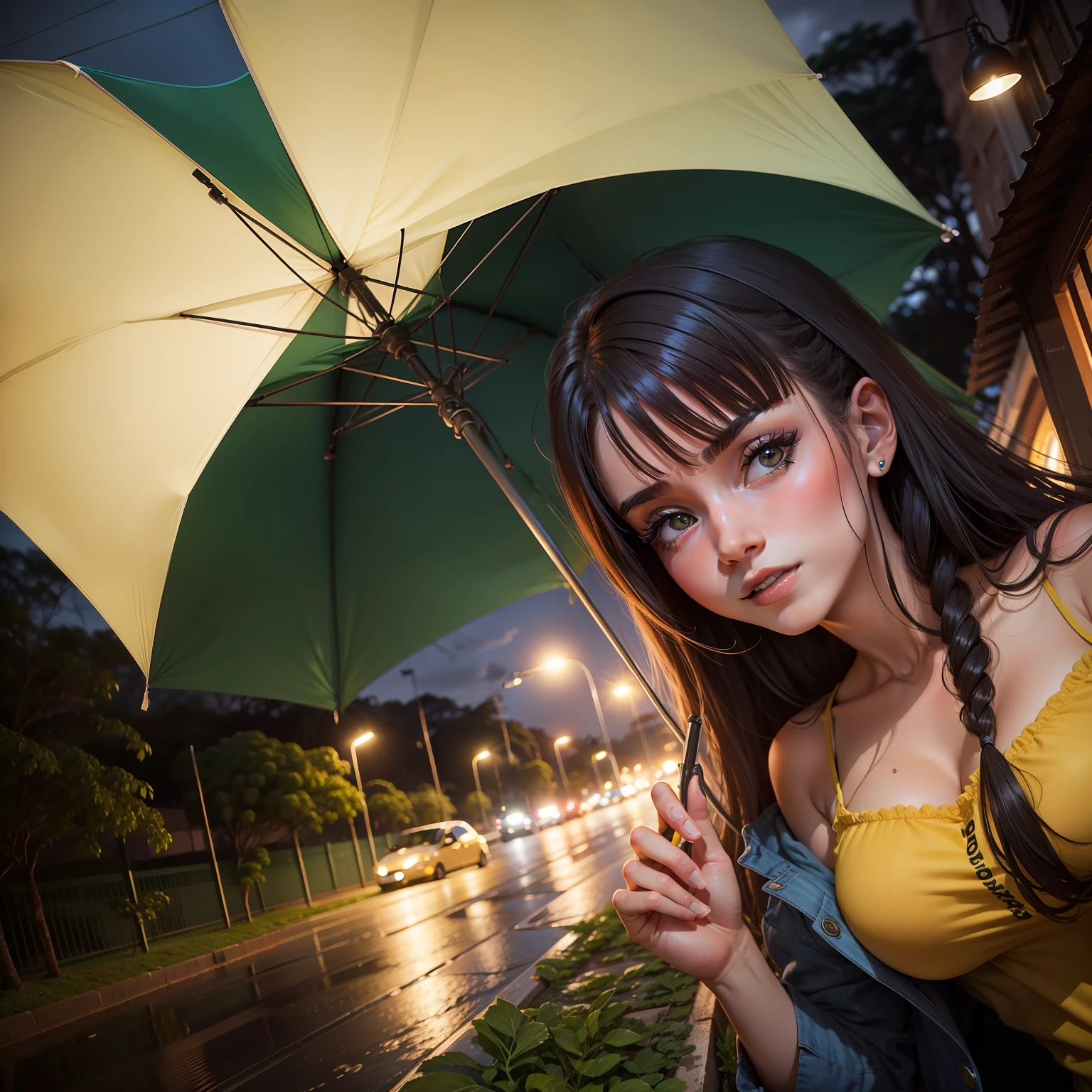 garota noite chuva