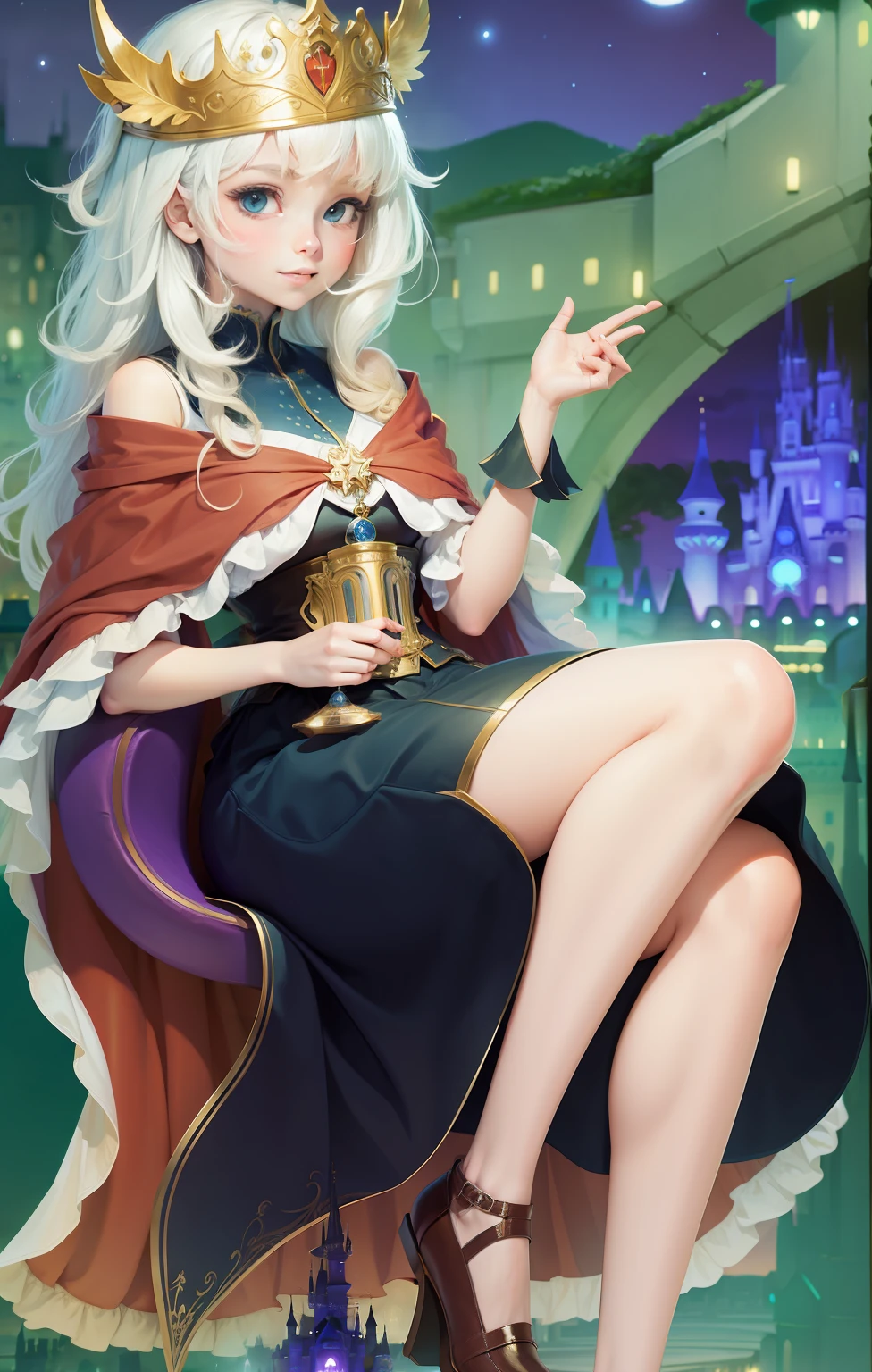 The background is a night view of Disney Castle
