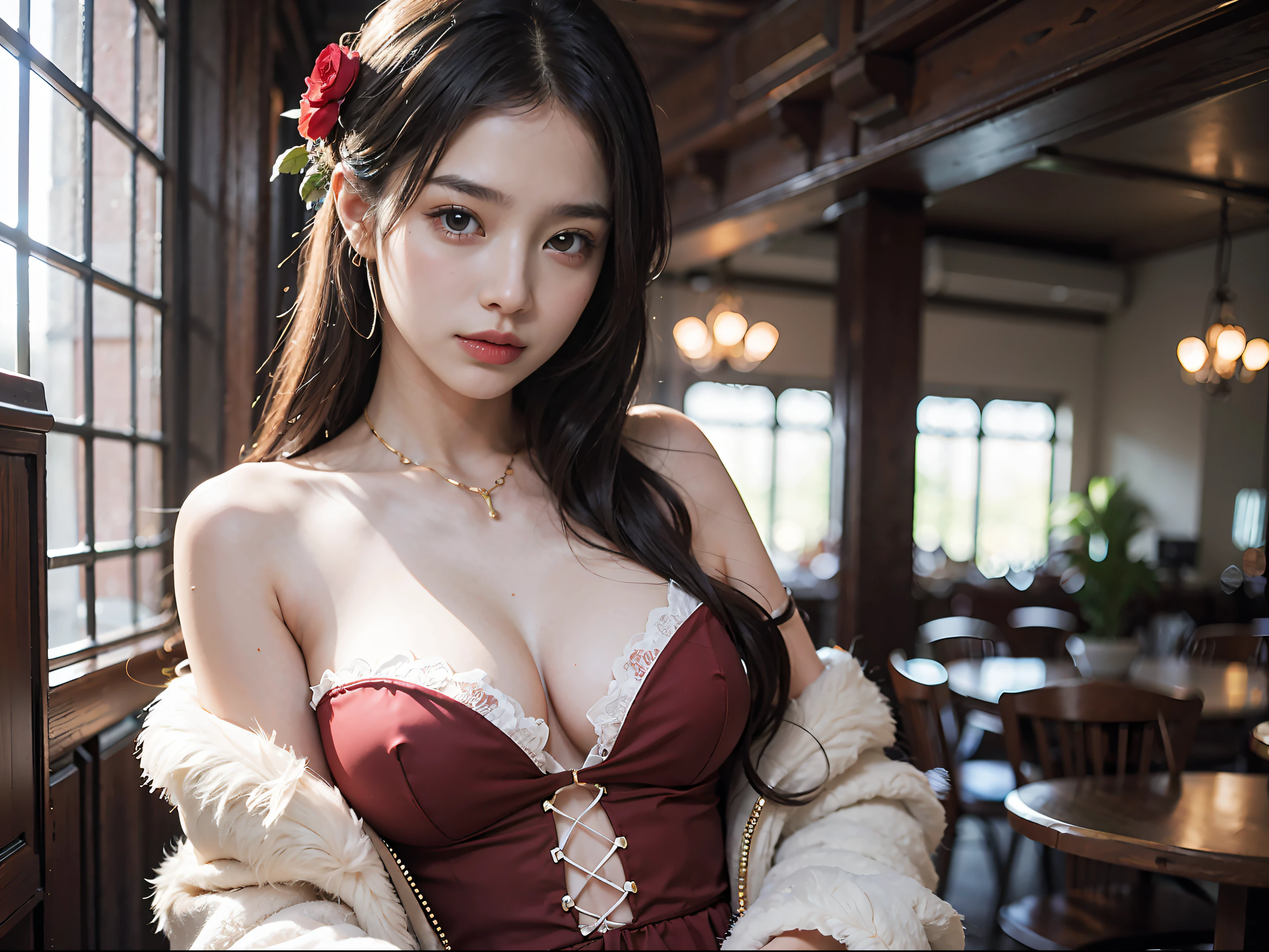 Best Quality, Masterpiece, Ultra High Resolution, (Realistic: 1.4), 1 Girl, Shoulders, (Upper Body), Charming, Looking at the Camera,